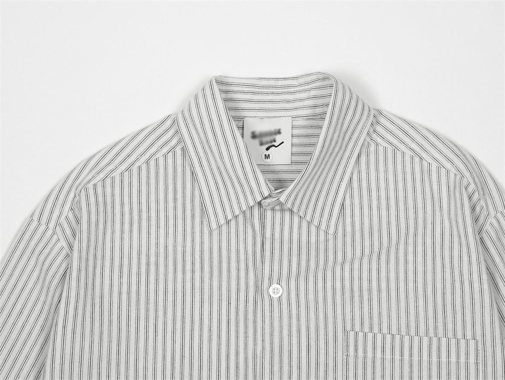 Japanese Brand × Vintage Japanese retro loose casual lapel vertical striped shirt Size US M / EU 48-50 / 2 - 3 Thumbnail