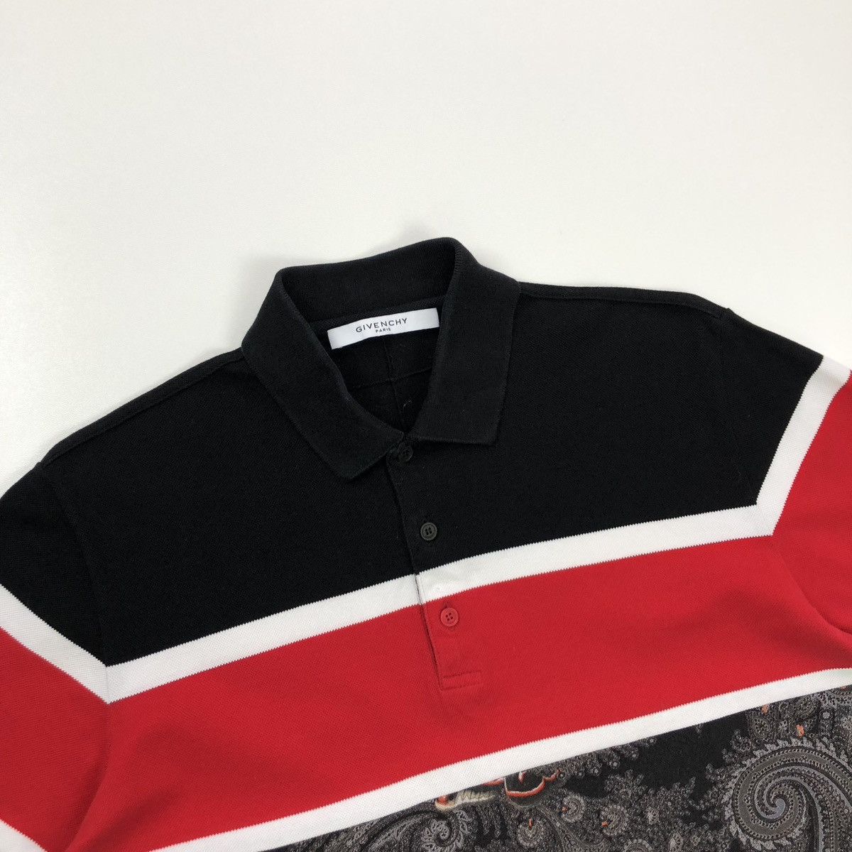 Givenchy Givenchy Paris Paisley Striped Cotton Polo Shirt Multicolor Size US S / EU 44-46 / 1 - 2 Thumbnail