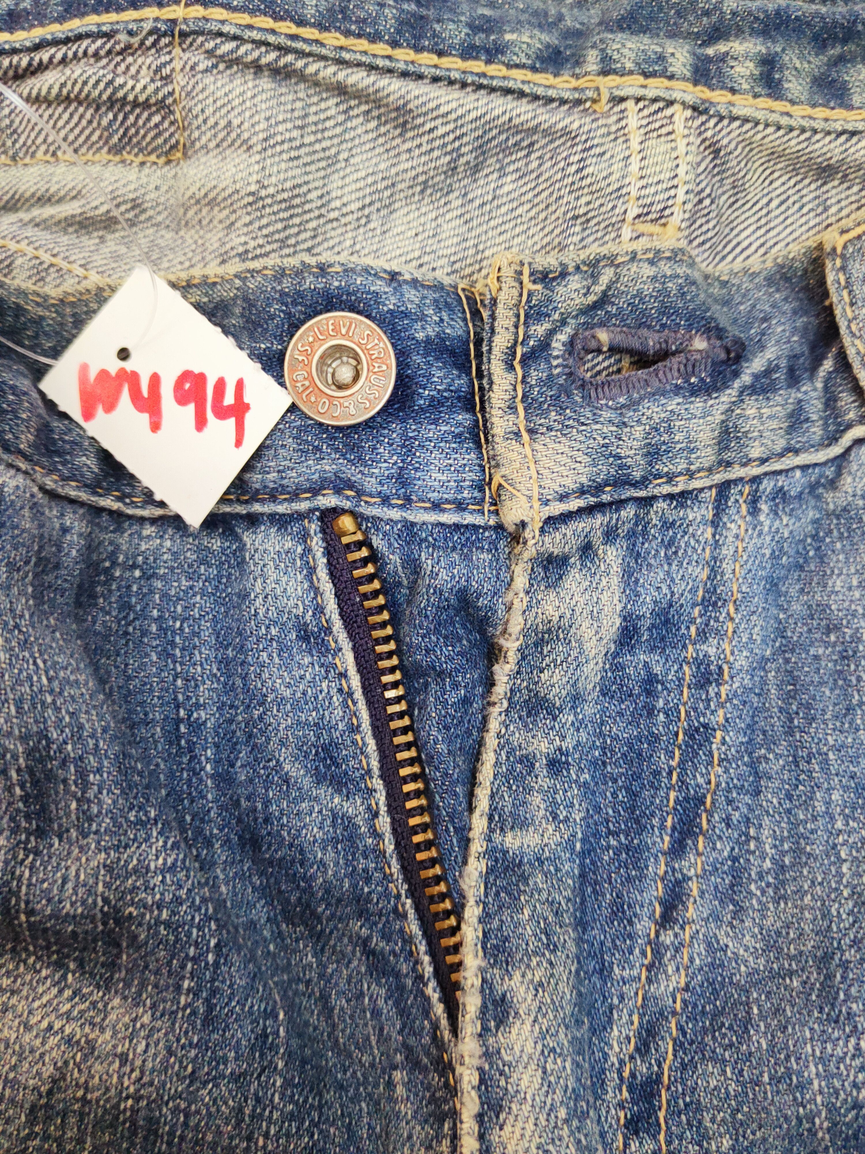Levi's 503 Levi's Dark Blue Distressed Ripped Jeans #W494 Size US 31 - 18 Thumbnail