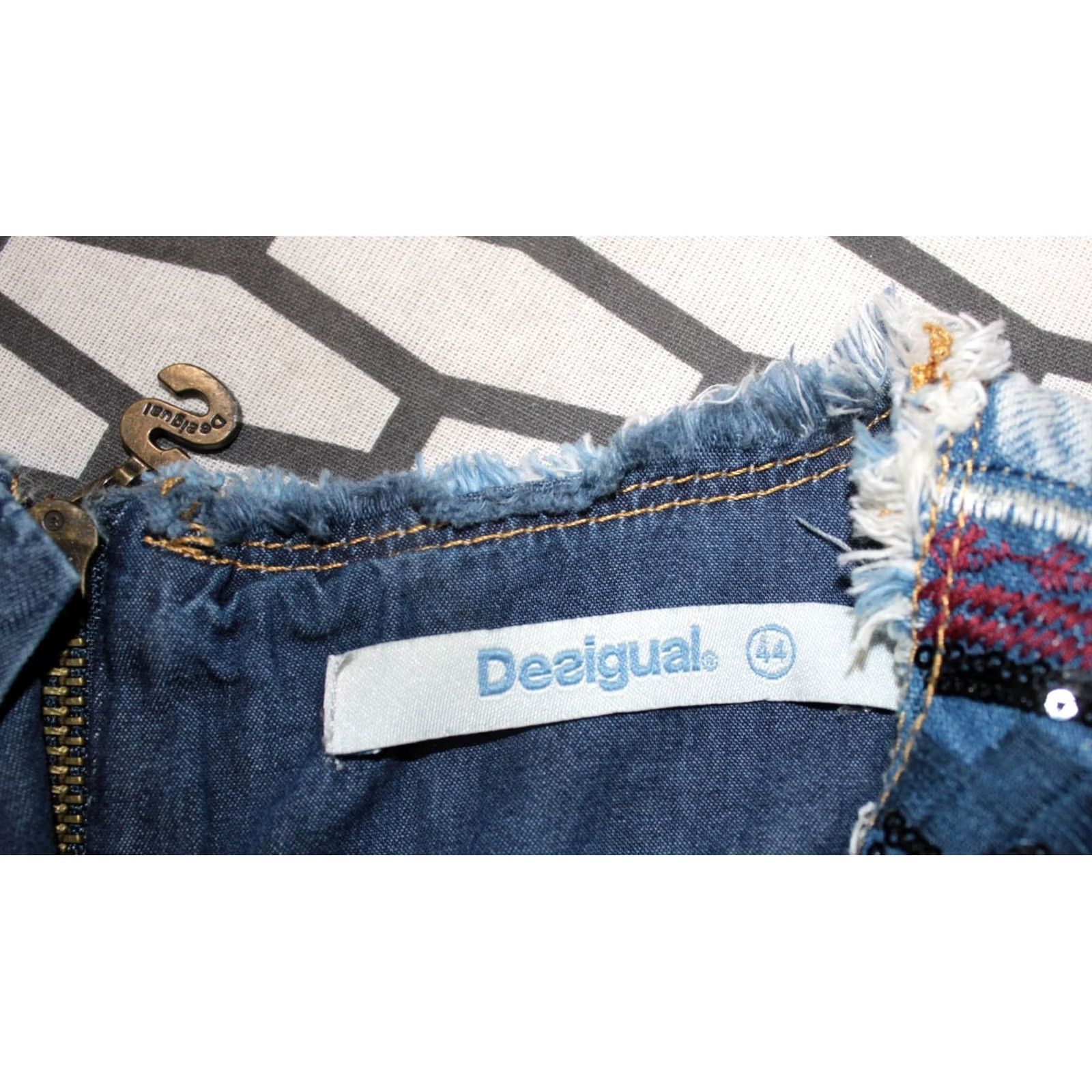 Desigual Desigual womens dress Size 44 Albastru A-Line Dress Knee Length Size M / US 6-8 / IT 42-44 - 7 Thumbnail