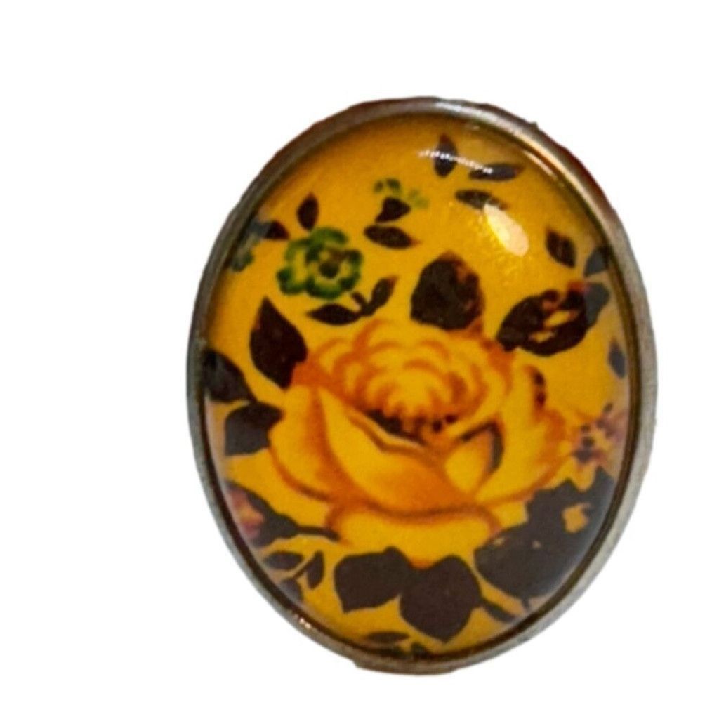 The Unbranded Brand Vintage Yellow Rose Oval Pendant Necklace 22" Size ONE SIZE - 3 Thumbnail
