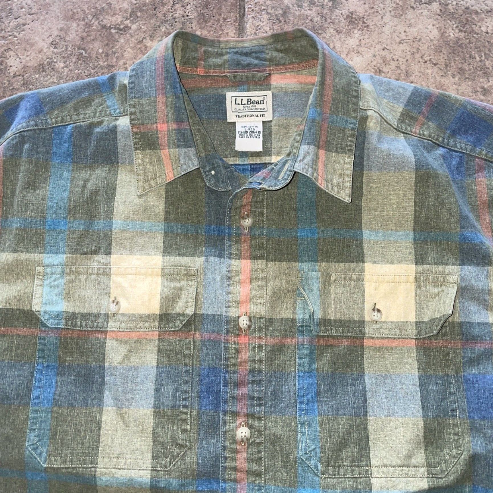 Vintage VINTAGE L.L. Bean Plaid Shirt Mens Long Sleeve Regular Fit Size L Green Button-Up Size US L / EU 52-54 / 3 - 2 Thumbnail