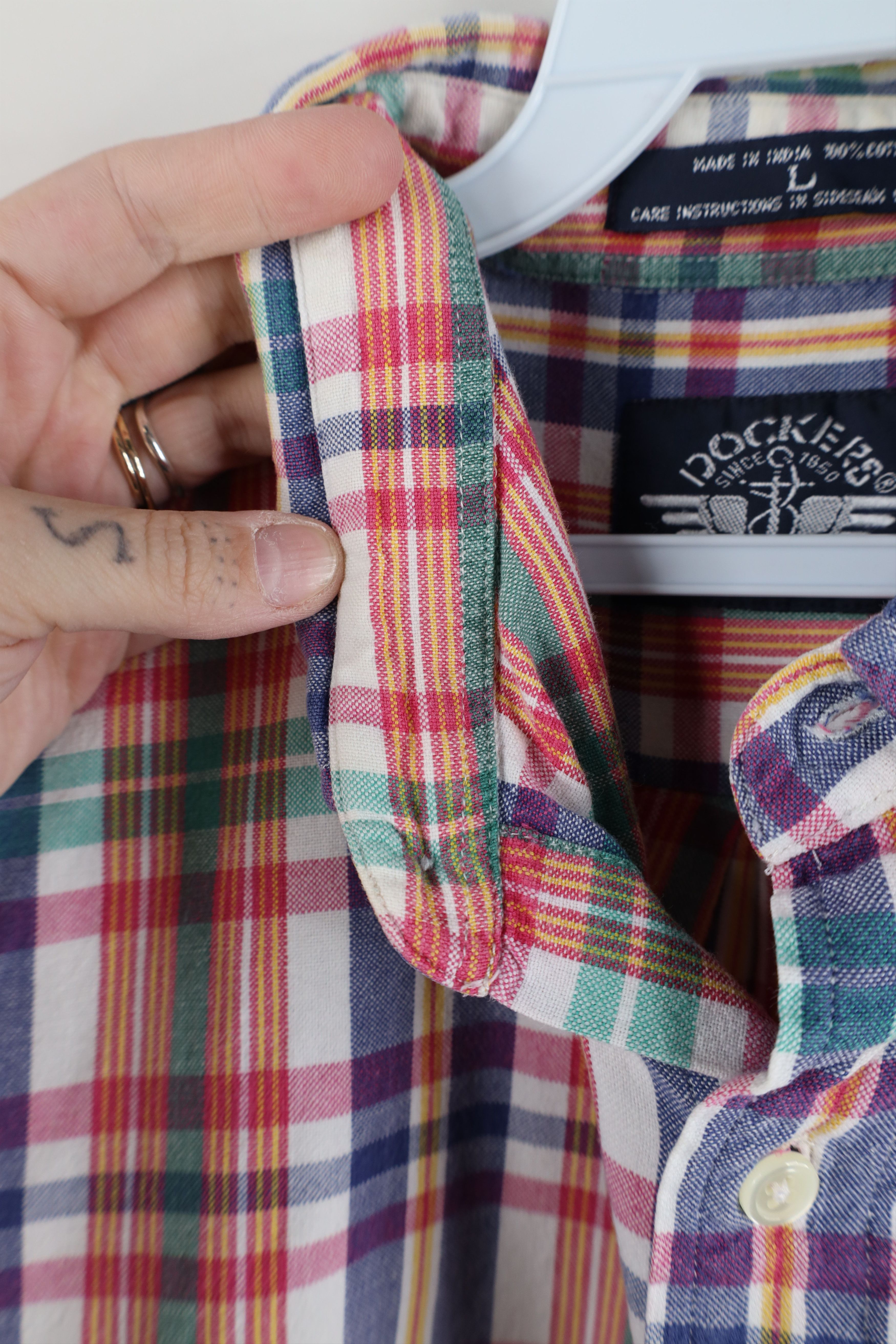 Vintage Vintage 90s Streetwear Plaid Short Sleeve Button Down Shirt Size US L / EU 52-54 / 3 - 8 Thumbnail