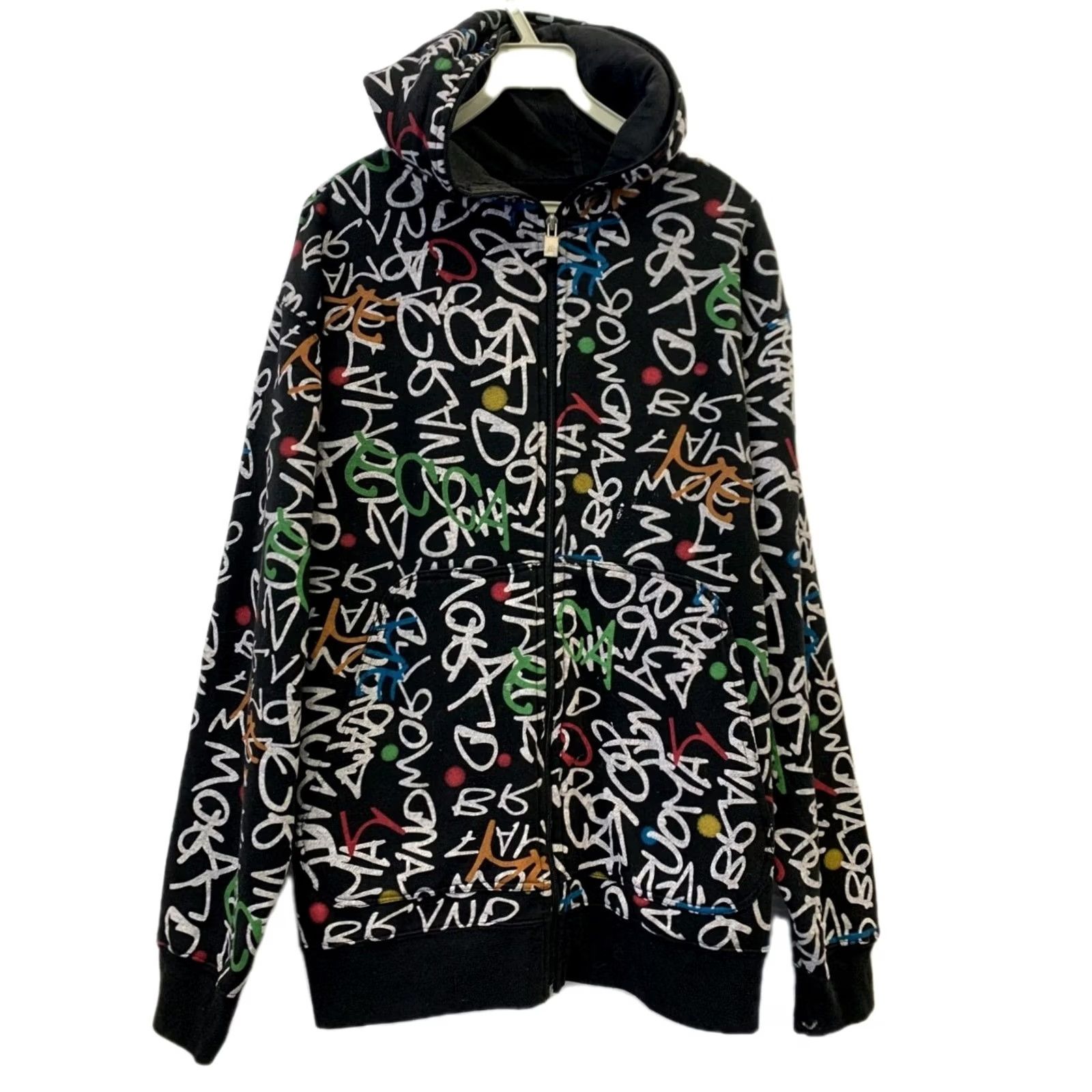 CO Mecca Denim Co Full Zip Hoodie Mens S Black Graffiti Print Streetwear Y2K 126 Size US S / EU 44-46 / 1 - 2 Thumbnail