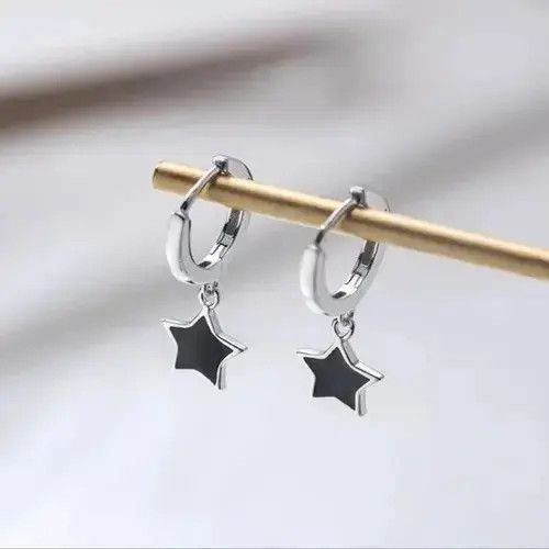 Jewelry x Vintage Five-Pointed Star Earring (1 Pair) in Silver, Men's