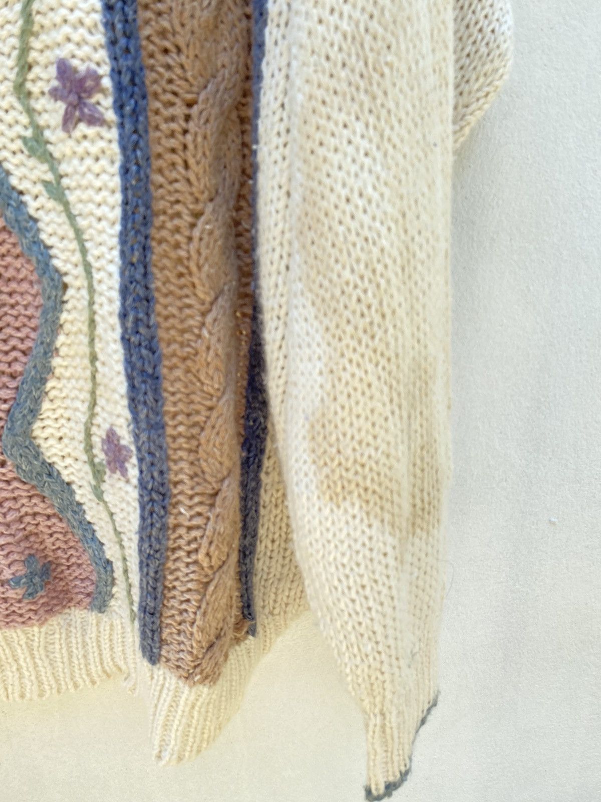 Designer × Vintage OBJECTIVES Floral Embroidery Knit Sweater Size XL / US 12-14 / IT 48-50 - 10 Thumbnail