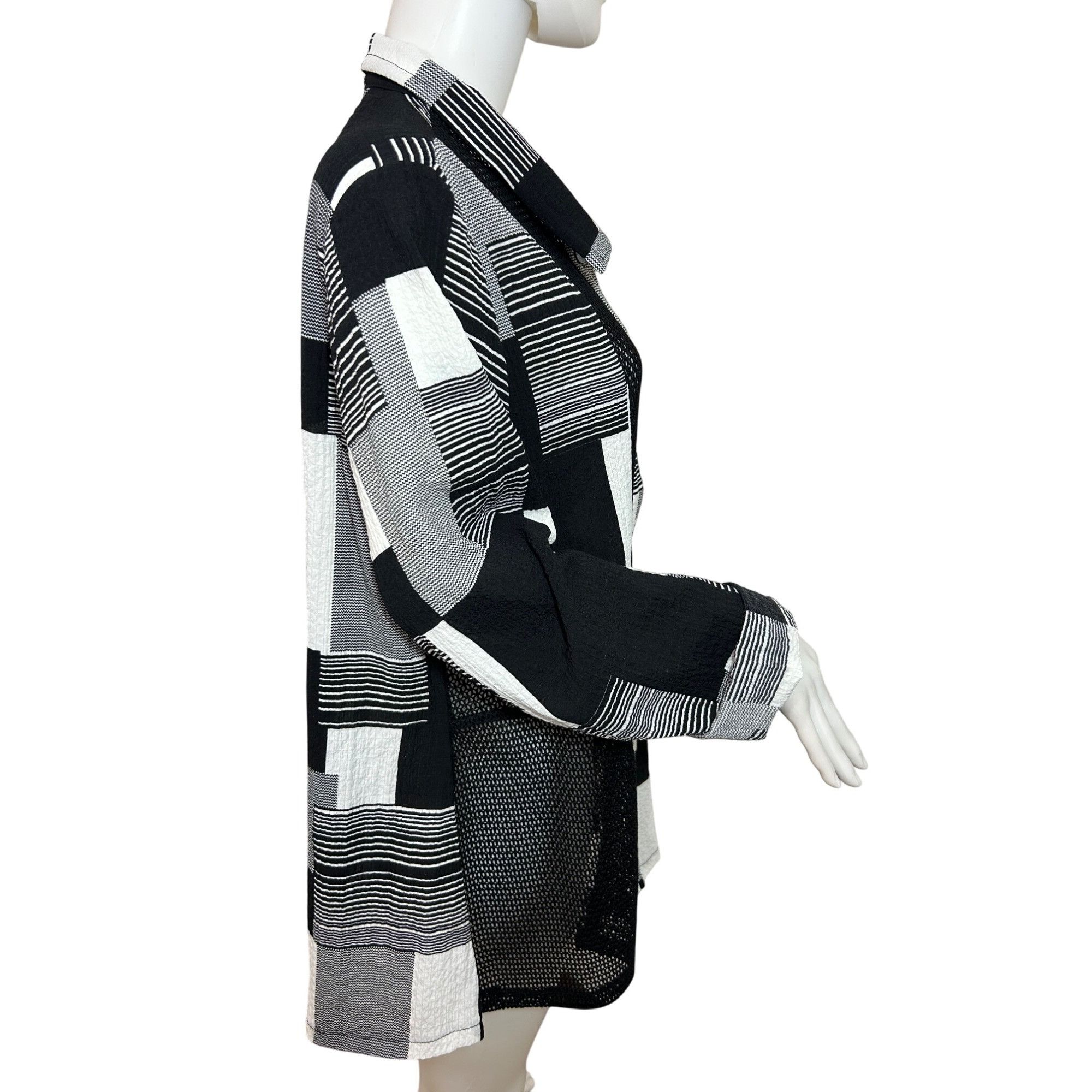 Other Damee Tunic Top XL Black White Checkered Mesh Inserts Collar Size XL / US 12-14 / IT 48-50 - 9 Thumbnail