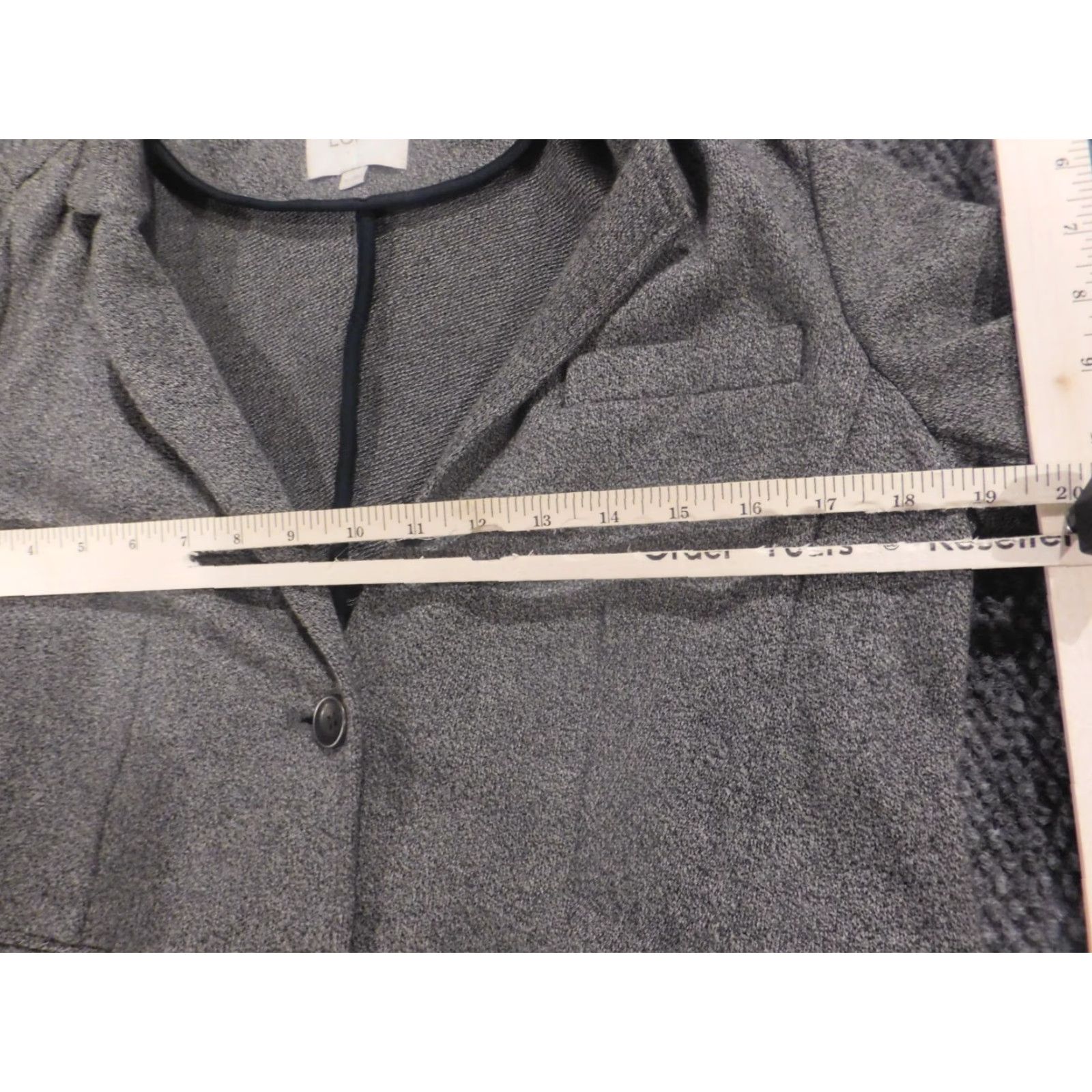 Ann Taylor Ann Taylor Loft Blazer Jacket Medium Womens Gray Cotton Knit Solid Long Sleeve Button Pockets Fall Spring Regular M Size M / US 6-8 / IT 42-44 - 5 Thumbnail