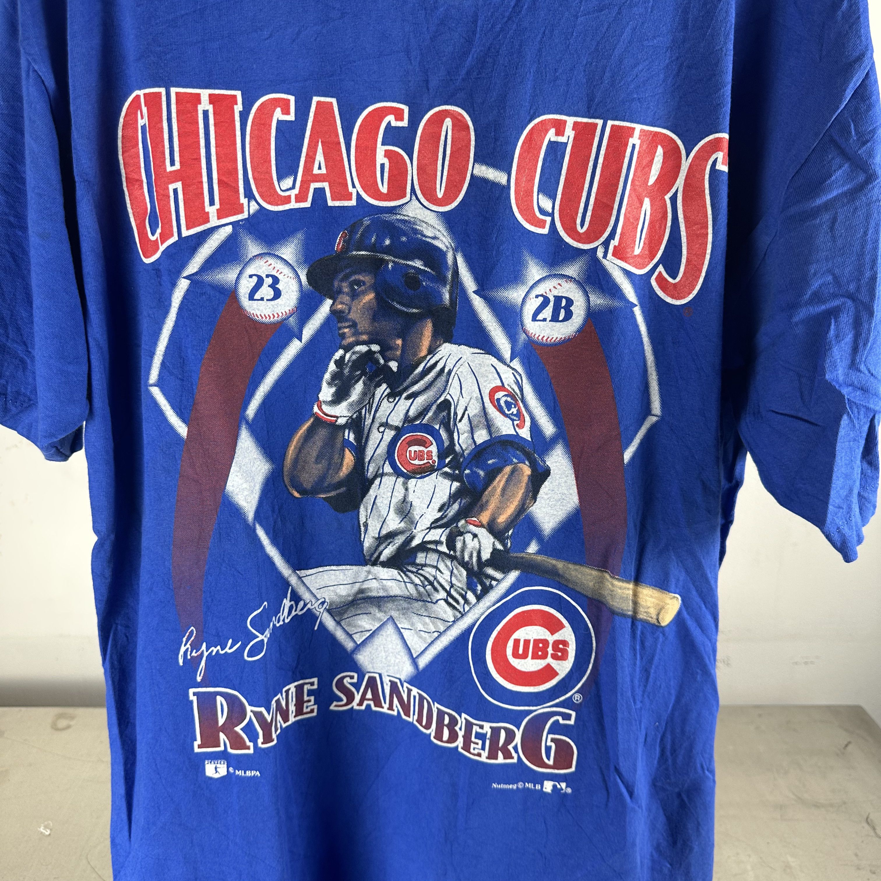 Vintage Vintage 90s Ryne Sandberg Chicago Cubs MLB Nutmeg T-Shirt Size US XL / EU 56 / 4 - 2 Thumbnail