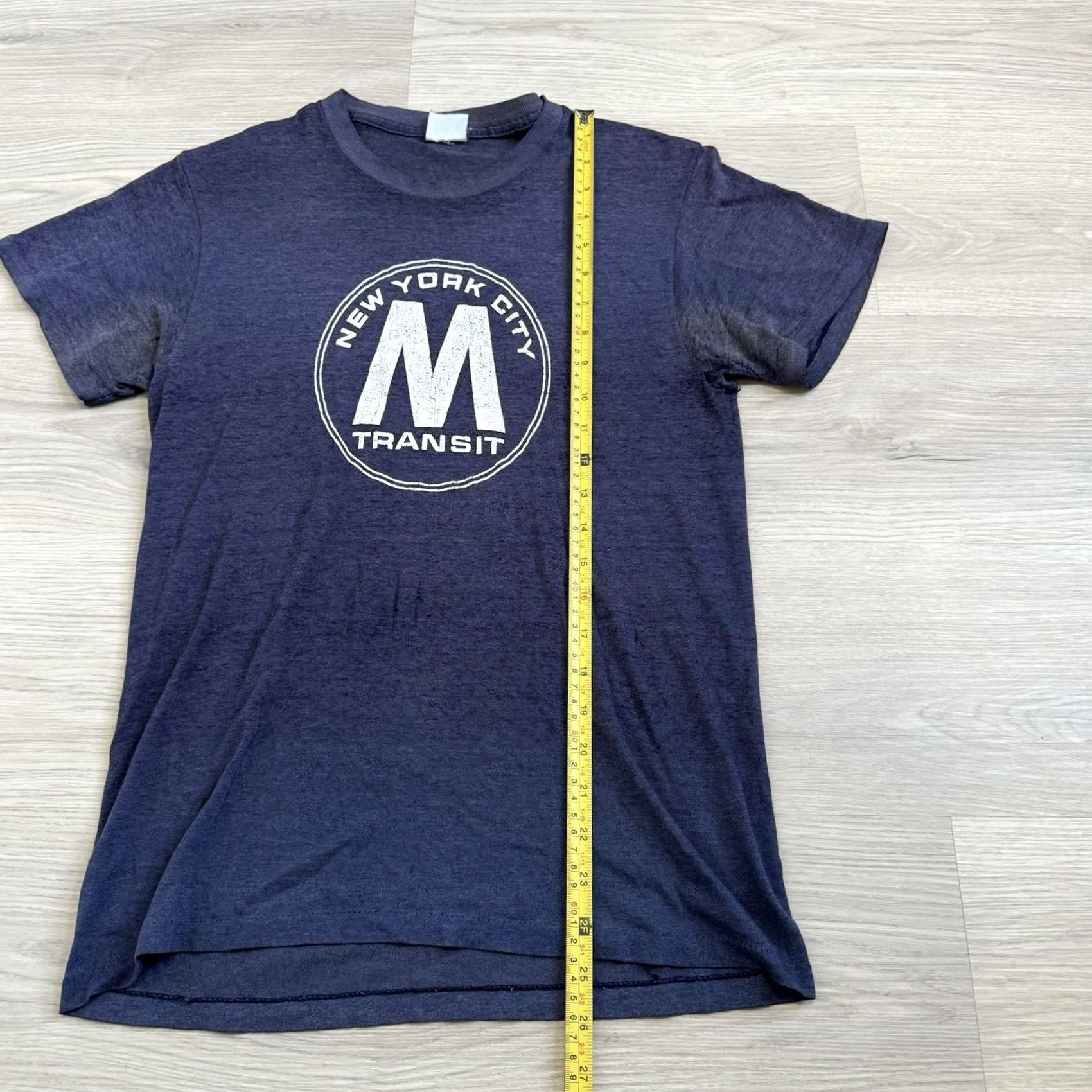 Vintage VINTAGE MTA TRANSIT Authority Subway T Shirt Blue Short Sleeve Crew Neck Men 16x26 Graphic Print City 50s 60s Paper Thin Size US L / EU 52-54 / 3 - 7 Thumbnail