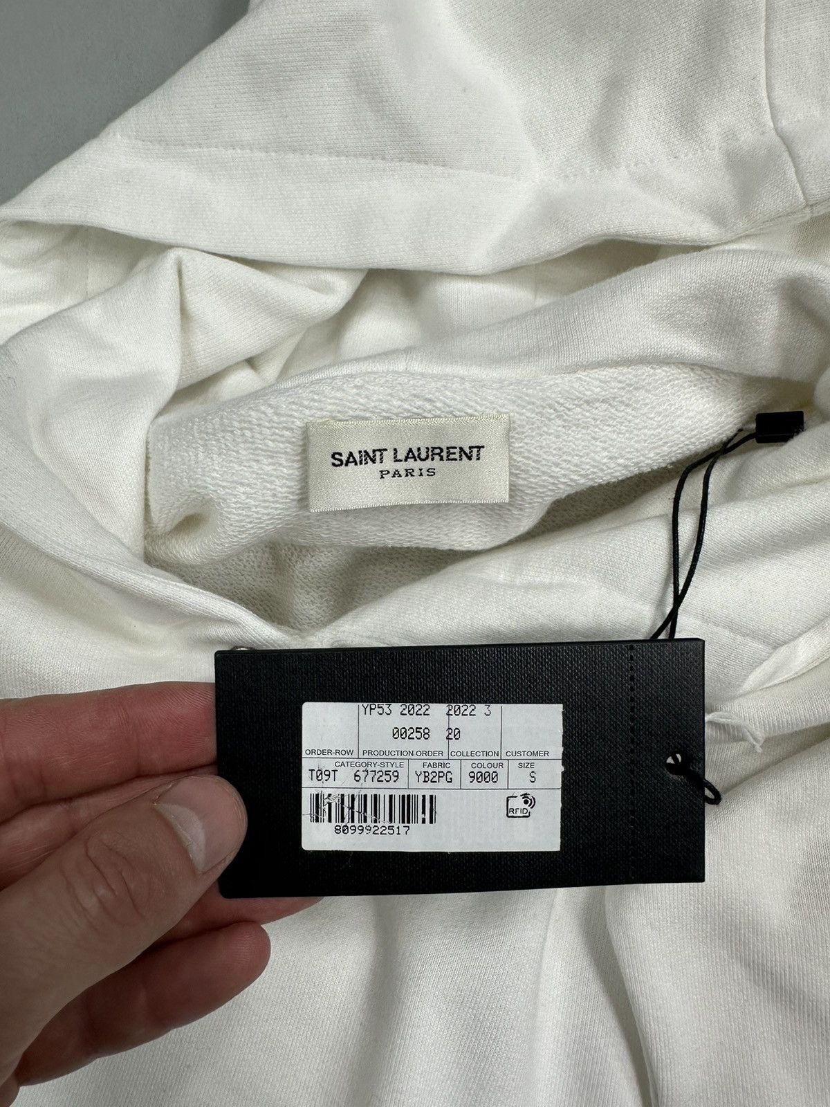Saint Laurent Paris NEW Saint Laurent Hoodie White Small Logo Sizes S/L France Size US S / EU 44-46 / 1 - 4 Thumbnail