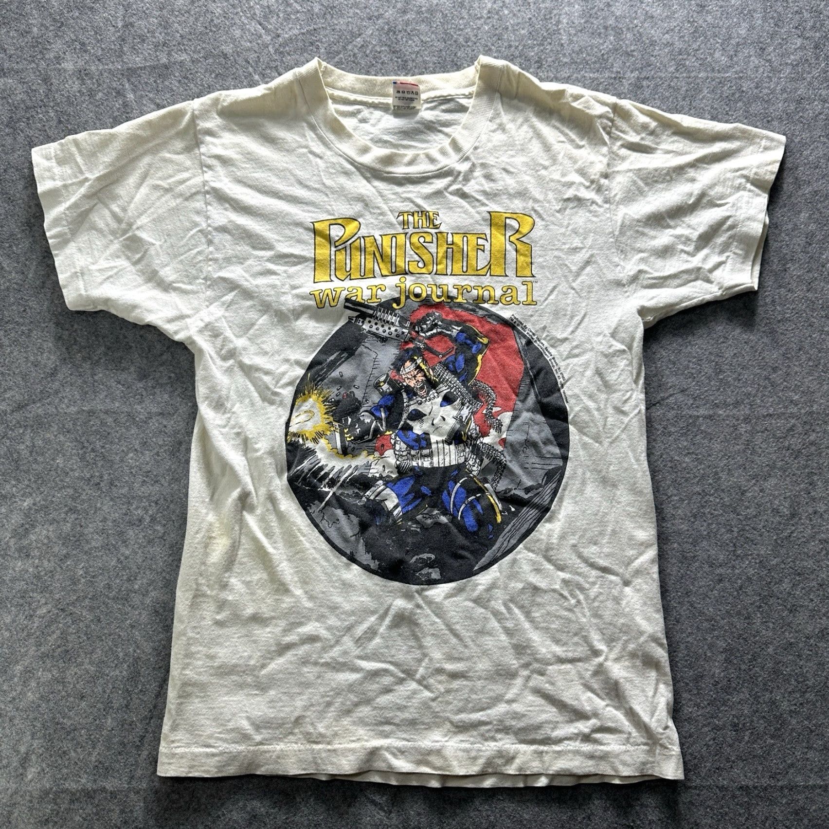 Lee VINTAGE The Punisher Shirt Mens Large White 1990 Comics Jersey Cotton T-Shirt Caped War Journal Punk? Size US L / EU 52-54 / 3 - 2 Thumbnail