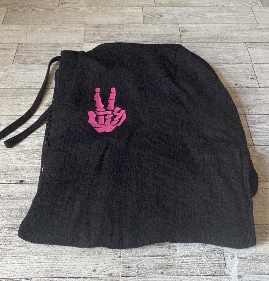 Vintage Retro, Peace Sign Skeleton, Upcycled, Hooded, Cover-Up Tunic Size S / US 4 / IT 40 - 12 Thumbnail
