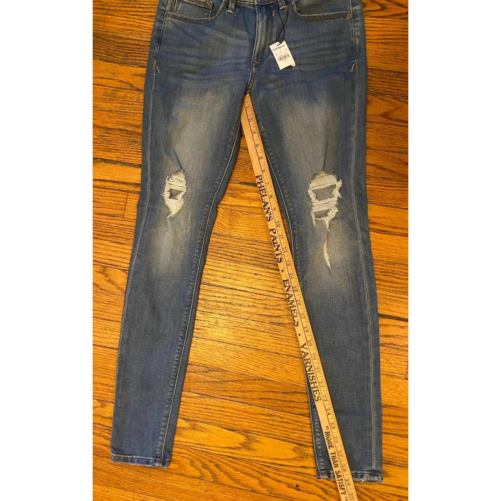 Express NWT Express Denim Stretch Leggings Pants Women’s 4 Mid Rise Size 27" / US 4 / IT 40 - 6 Thumbnail