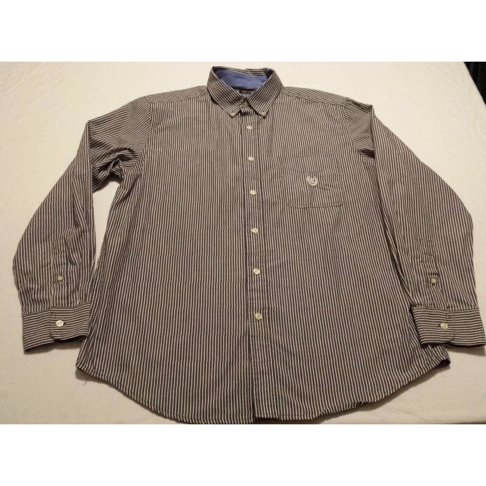 Chaps Ralph Lauren Chaps Shirt Mens Large Gray Striped Long Sleeve Button-Down Size US L / EU 52-54 / 3 - 3 Thumbnail