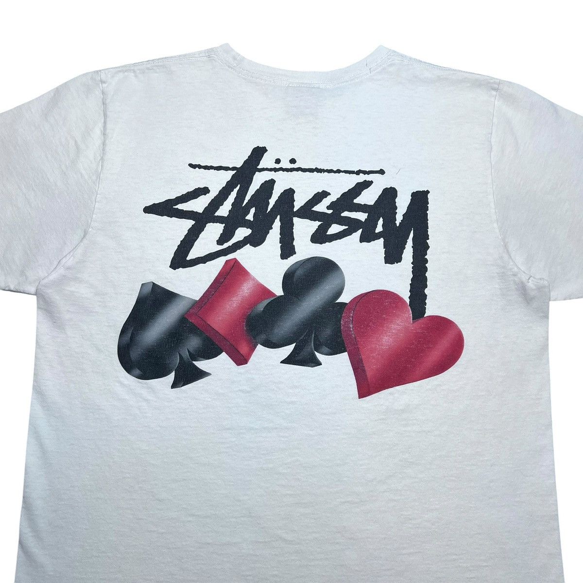 Stussy Vintage 2000s Stussy Suits Playing Cards White T-Shirt Size US M / EU 48-50 / 2 - 4 Thumbnail