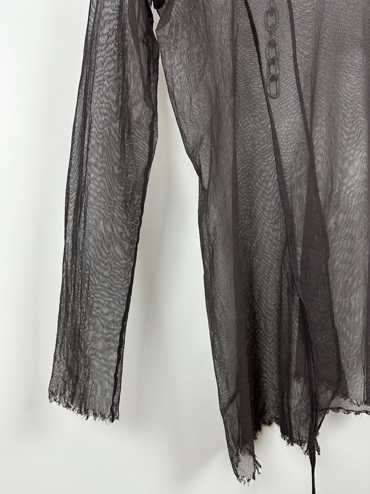 Rundholz Rundholz Brown Asymmetrical Sheer Mesh Long Sleeve Top Size S / US 4 / IT 40 - 8 Thumbnail