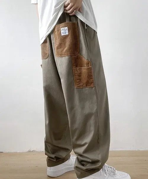 Jean Korean Casual Cargo Pants Loose Patchwork Y2K #20 Size US 28 / EU 44 - 2 Thumbnail