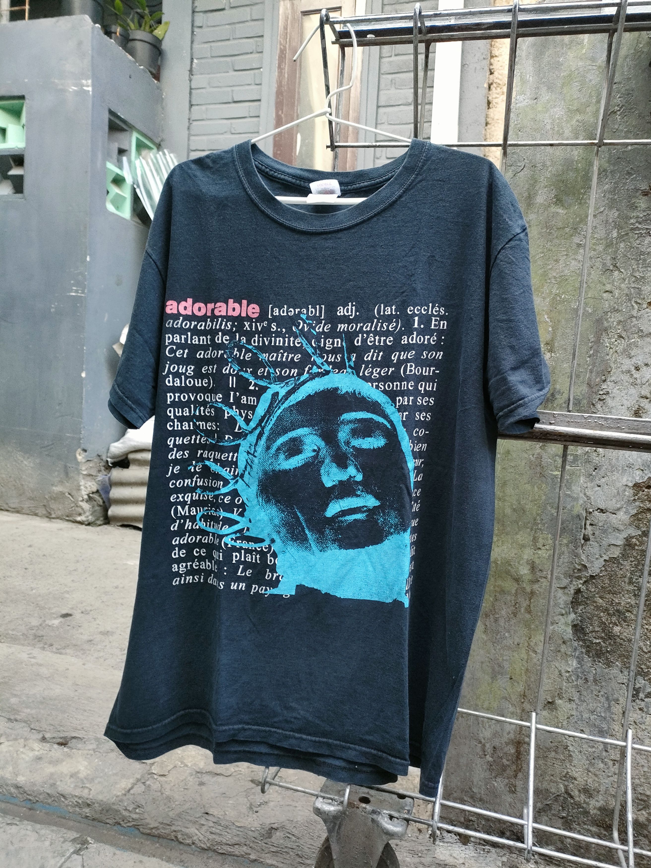 image of Adorable - Britpop Tshirt Band in Navy, Men's (Size Large)