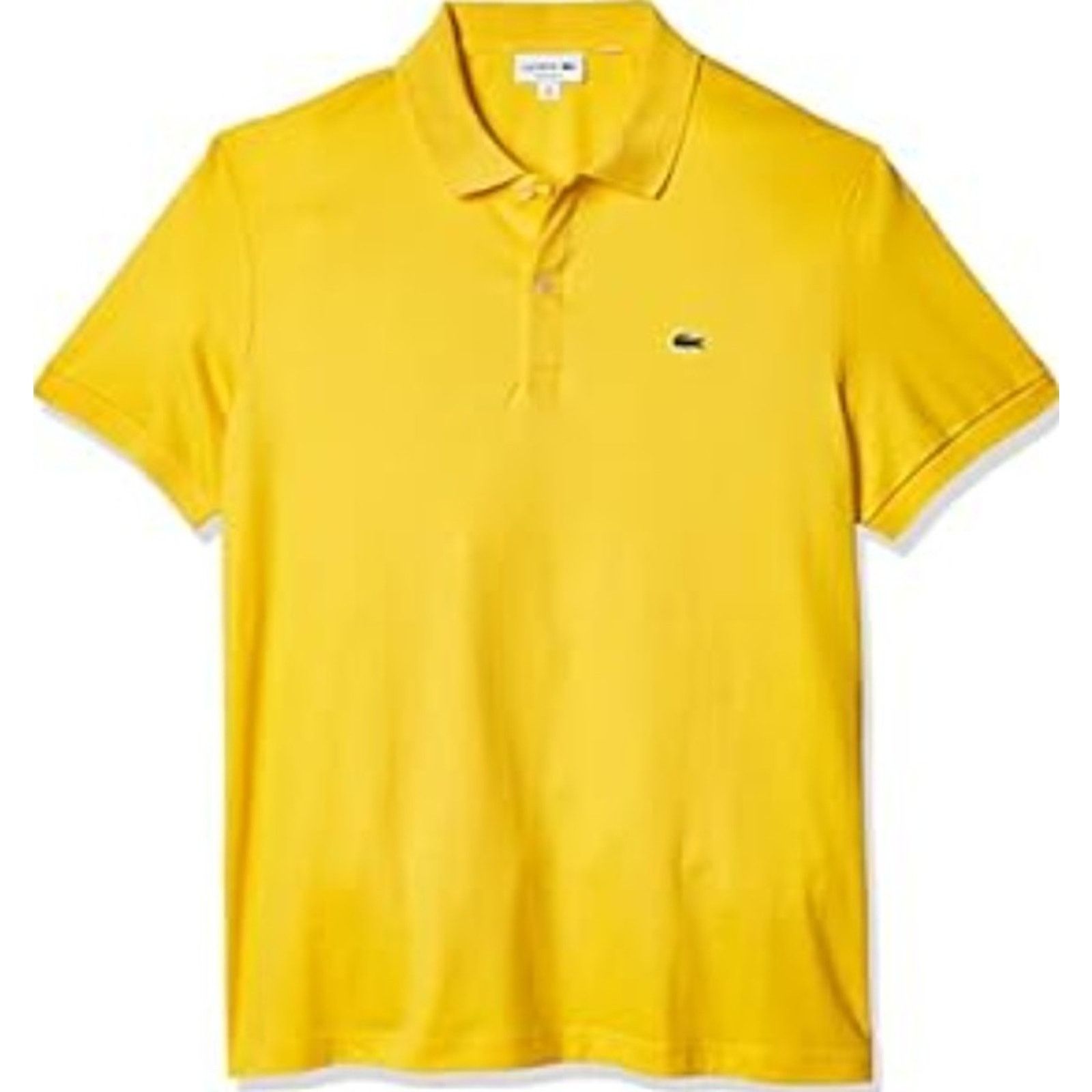 Lacoste Lacoste Mens Pima Jersey Interlock Regular Fit Polo Yellow S Size US S / EU 44-46 / 1 - 1 Thumbnail