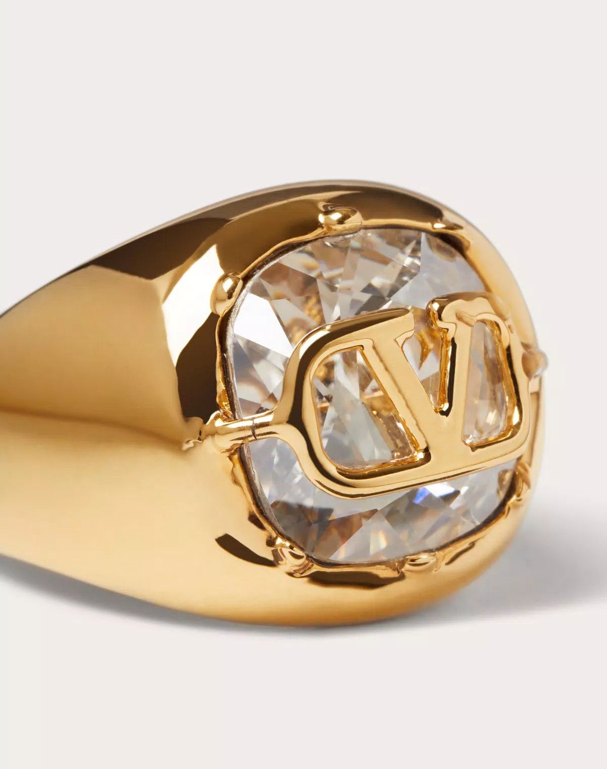 Valentino oc11z0725 Size:Medium/Swarovski® Crystal Ring in Golden Size ONE SIZE - 2 Thumbnail