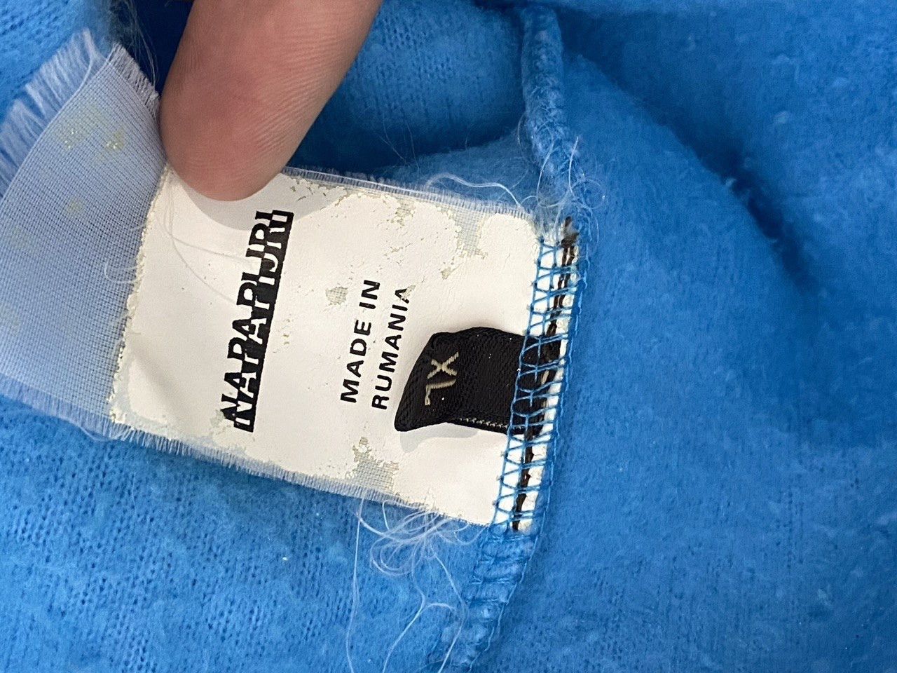 Napapijri Vintage Napapijri Flag Logo Baby Blue Fleece 1/4 zip Size US XL / EU 56 / 4 - 16 Thumbnail