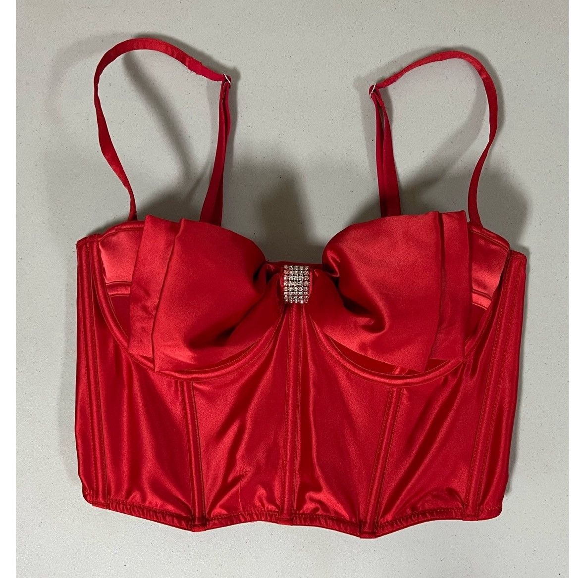 Victoria's Secret Victoria’s Secret Red Satin Diamond Lingerie Bra Size 34C ♥️✨ Size S / US 4 / IT 40 - 1 Thumbnail