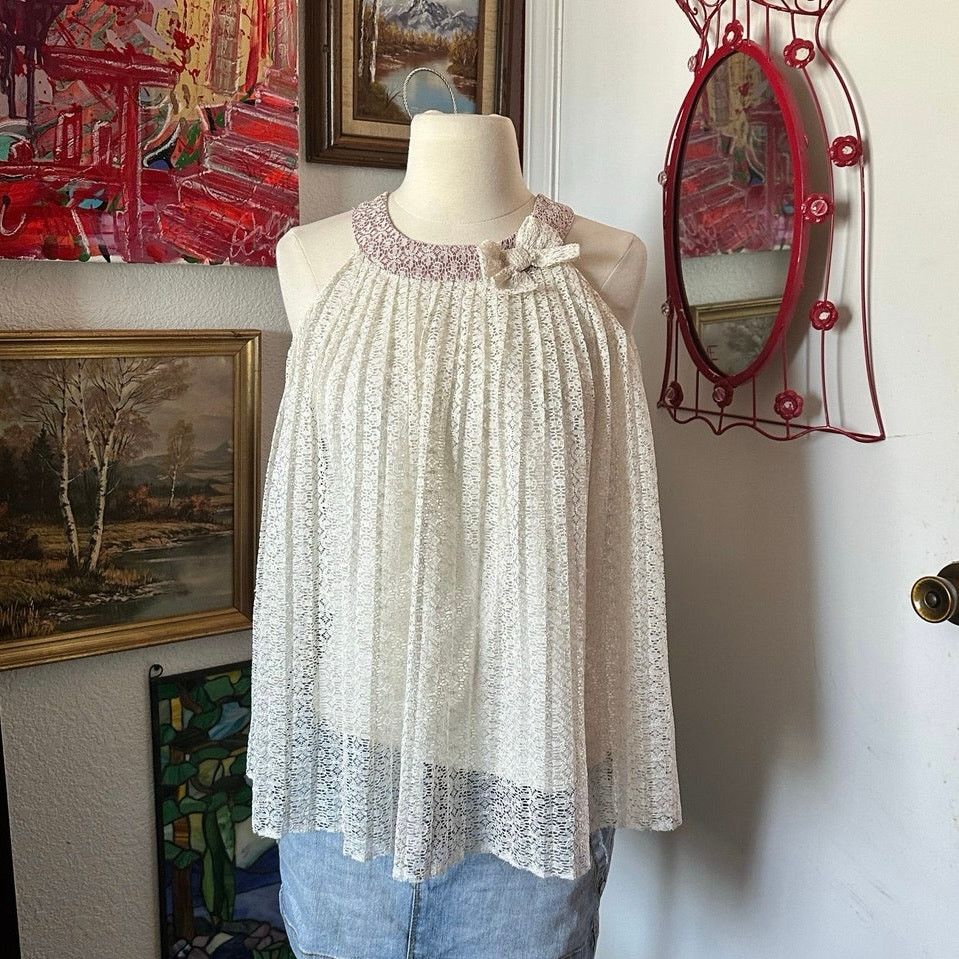 Other forever me cream lace turtleneck tank top Size XS / US 0-2 / IT 36-38 - 1 Thumbnail