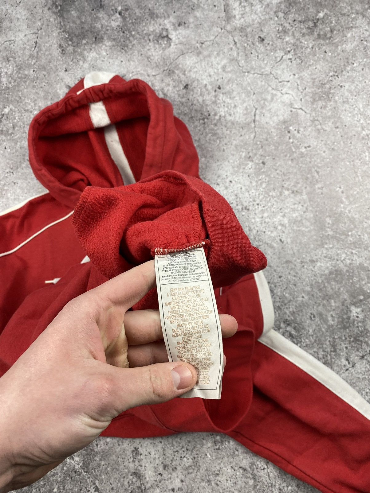 Nike × Vintage Vintage Y2K Nike Big Logo Stripe Hoodie Size US L / EU 52-54 / 3 - 6 Thumbnail