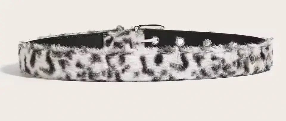 Japanese Brand Y2K Grunge Fluffy Fur Leopard Print Grommet Belt Size ONE SIZE - 4 Thumbnail