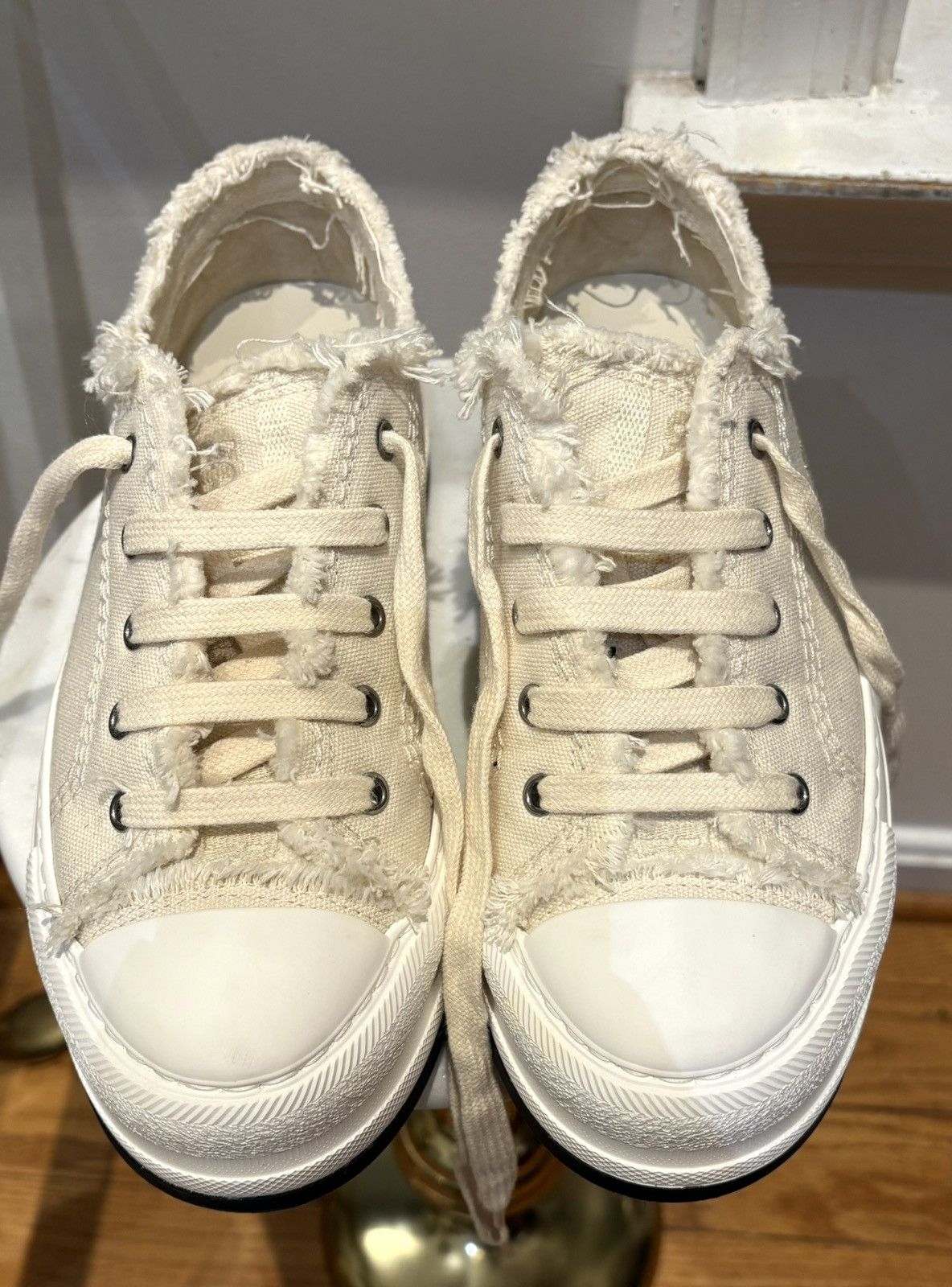 Dior Dior Walk’n’Dior Platform Sneakers Canvas Ecru 02U 7.5 US Size US 7.5 / IT 37.5 - 4 Thumbnail