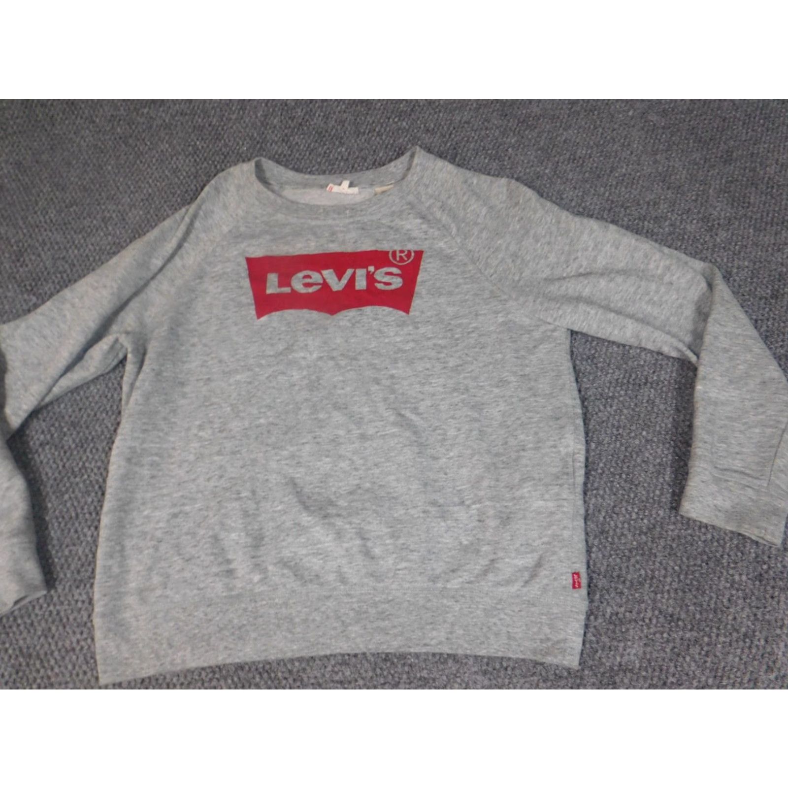 Levi's Levi's Womens Sweater L Gray Pullover Crewneck Logo Knit Cotton Polyester Raglan Long Sleeve Classic Vintage? Size L / US 10 / IT 46 - 3 Thumbnail