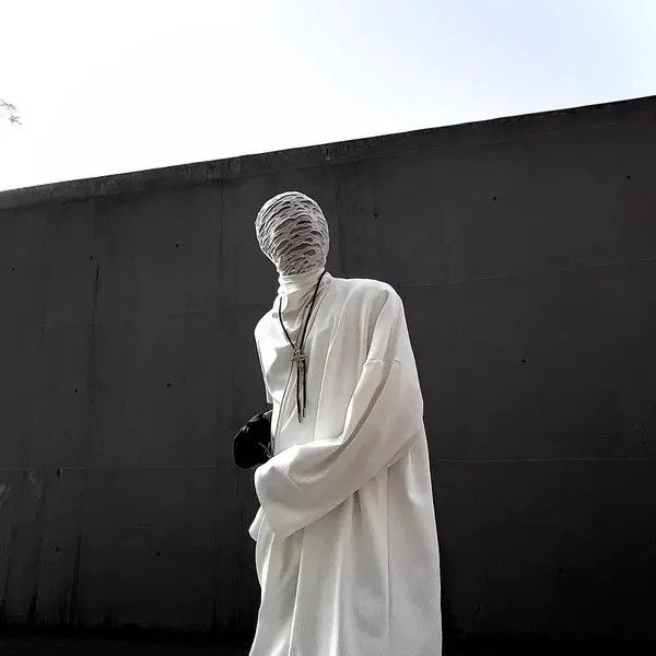Japanese Brand Fumina x Mami White Trendy Design Ripped Hat Mask Balaclava Size ONE SIZE - 6 Thumbnail