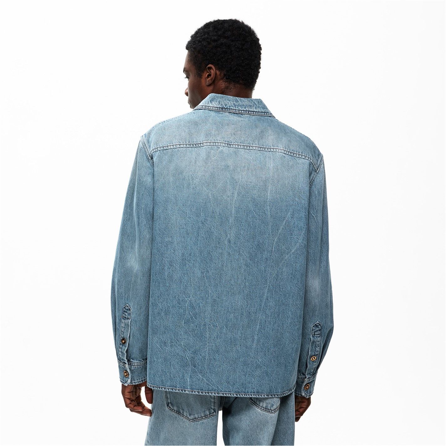 Versace o1g2r1mq0526 Long Sleeve Denim Shirt in Blue Size US XL / EU 56 / 4 - 3 Thumbnail