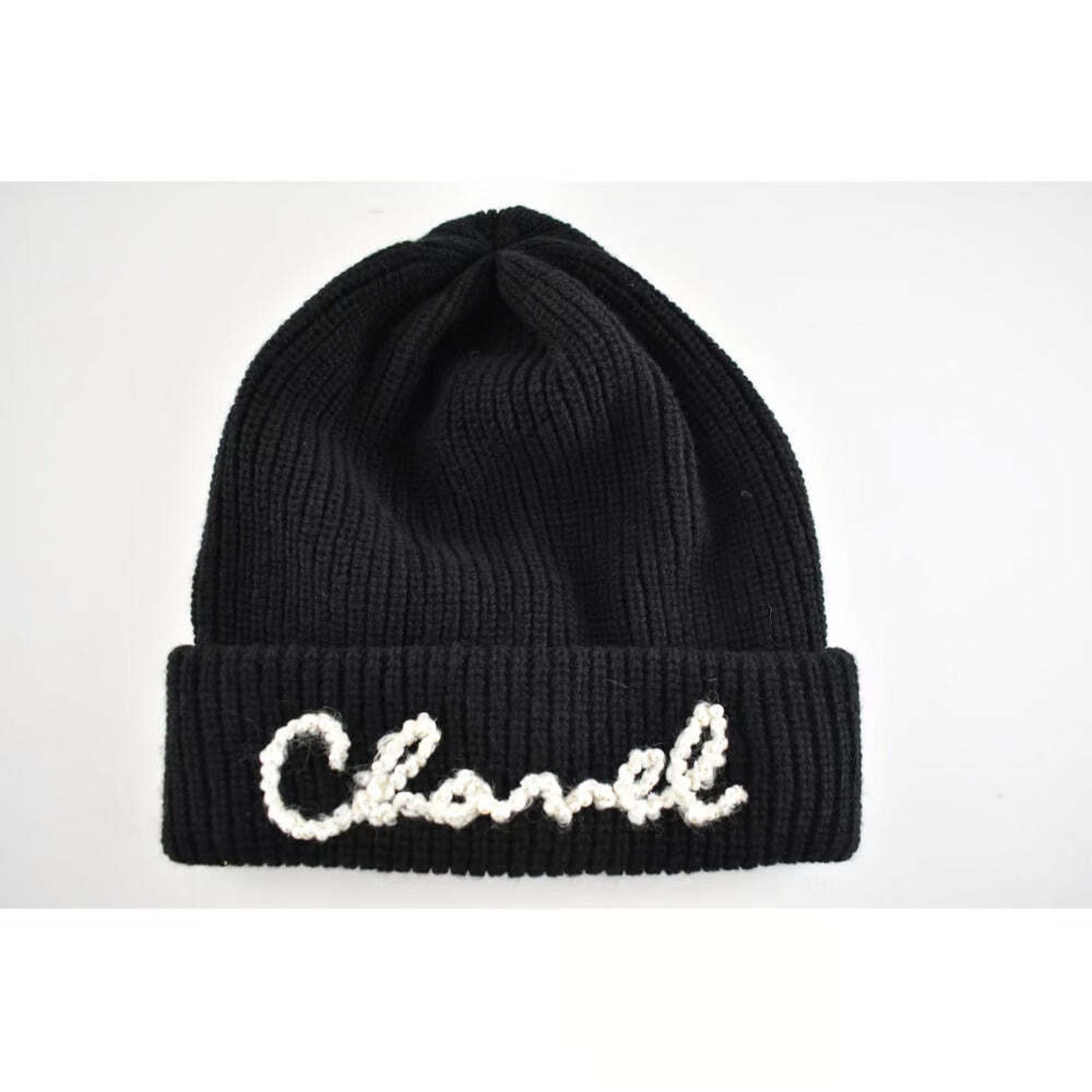 Chanel Chanel REV Black Pearl CC Script Logo Beanie Winter Hat Size ONE SIZE - 10 Thumbnail