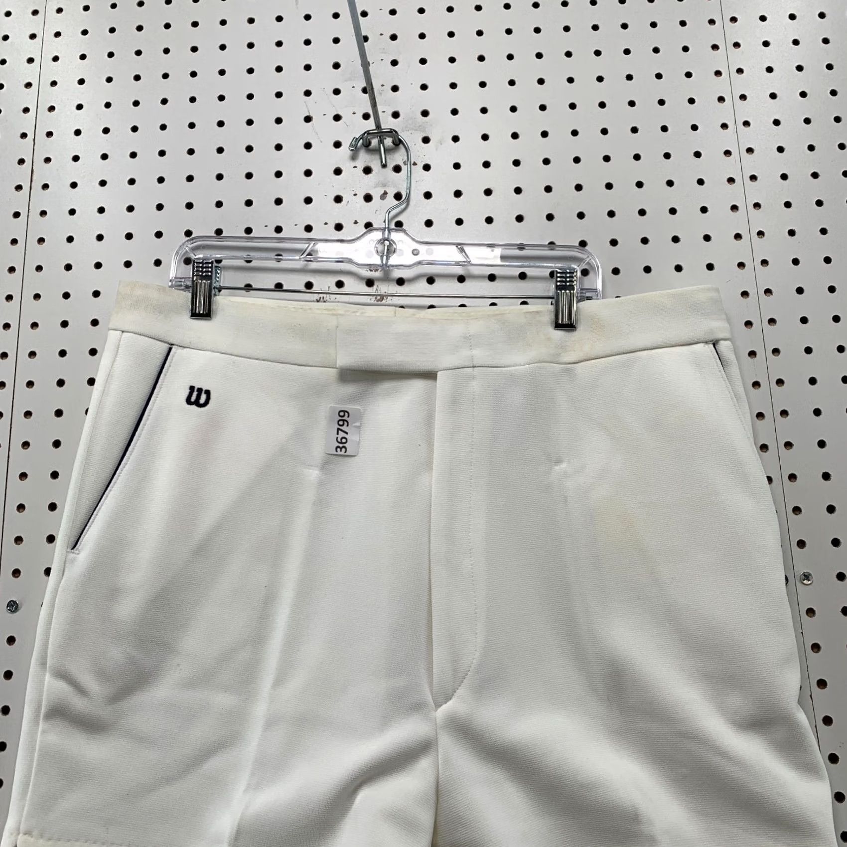 Wilson VINTAGE Wilson Tennis Shorts White Mens 40R Elastic Waist USA 80s Fits 40x3.5 Size US 40 / EU 56 - 2 Thumbnail