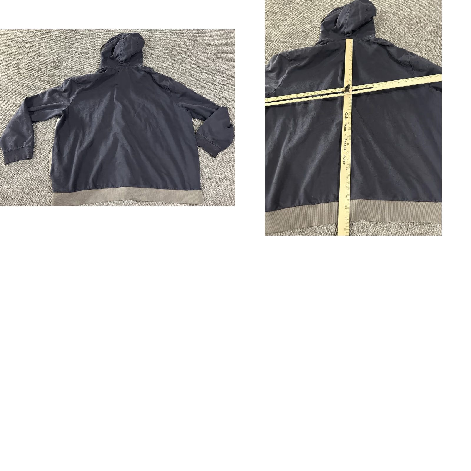 Sean John Sean John Hoodie Jacket Mens 3XB Navy Gray Colorblock Full Zip Hooded Cotton Fleece Pockets Logo Zipper Size US XXL / EU 58 / 5 - 8 Thumbnail