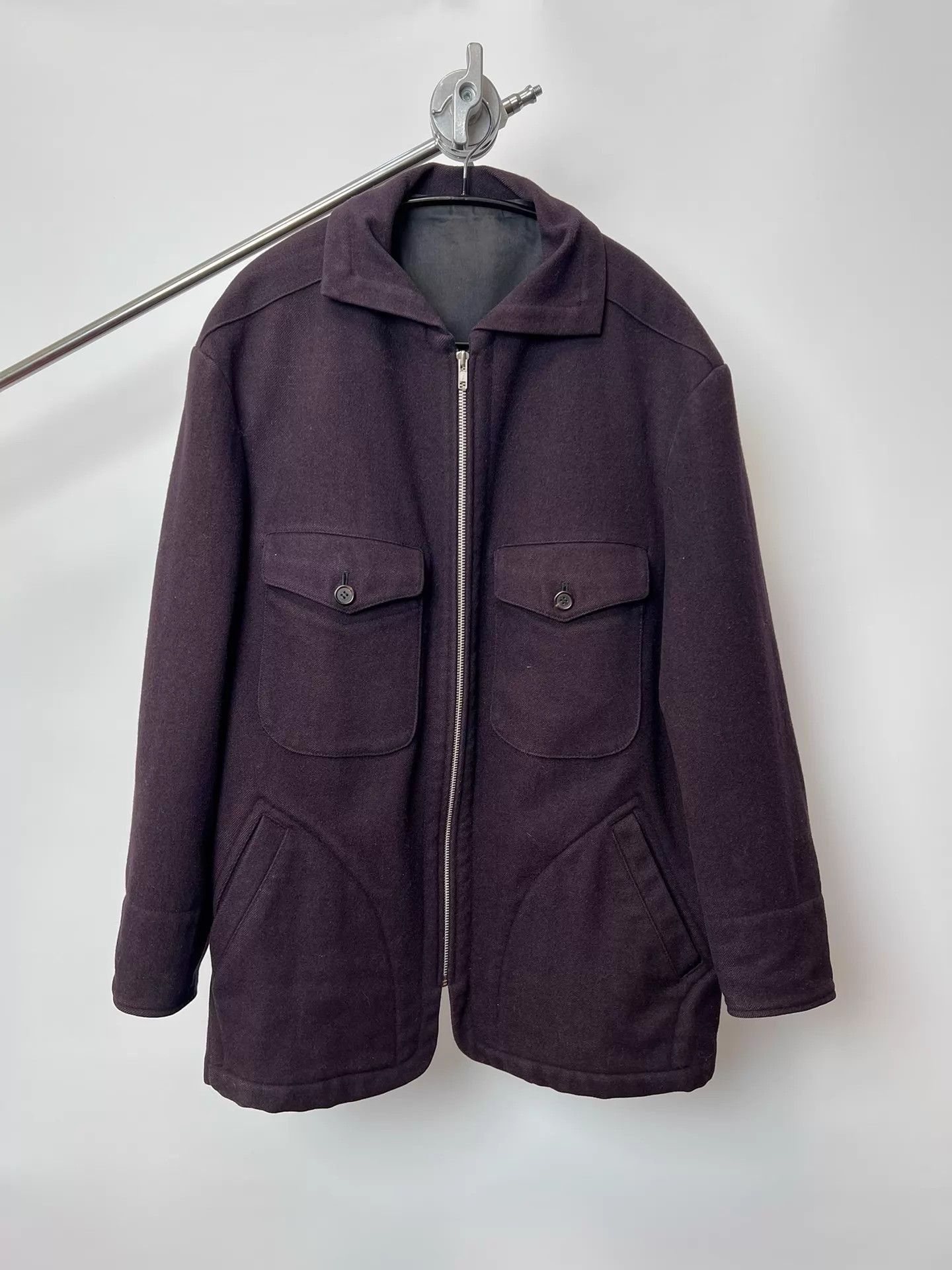 Yohji Yamamoto Purple Zip-Front Jacket with Pocket Details Size US L / EU 52-54 / 3 - 1 Thumbnail