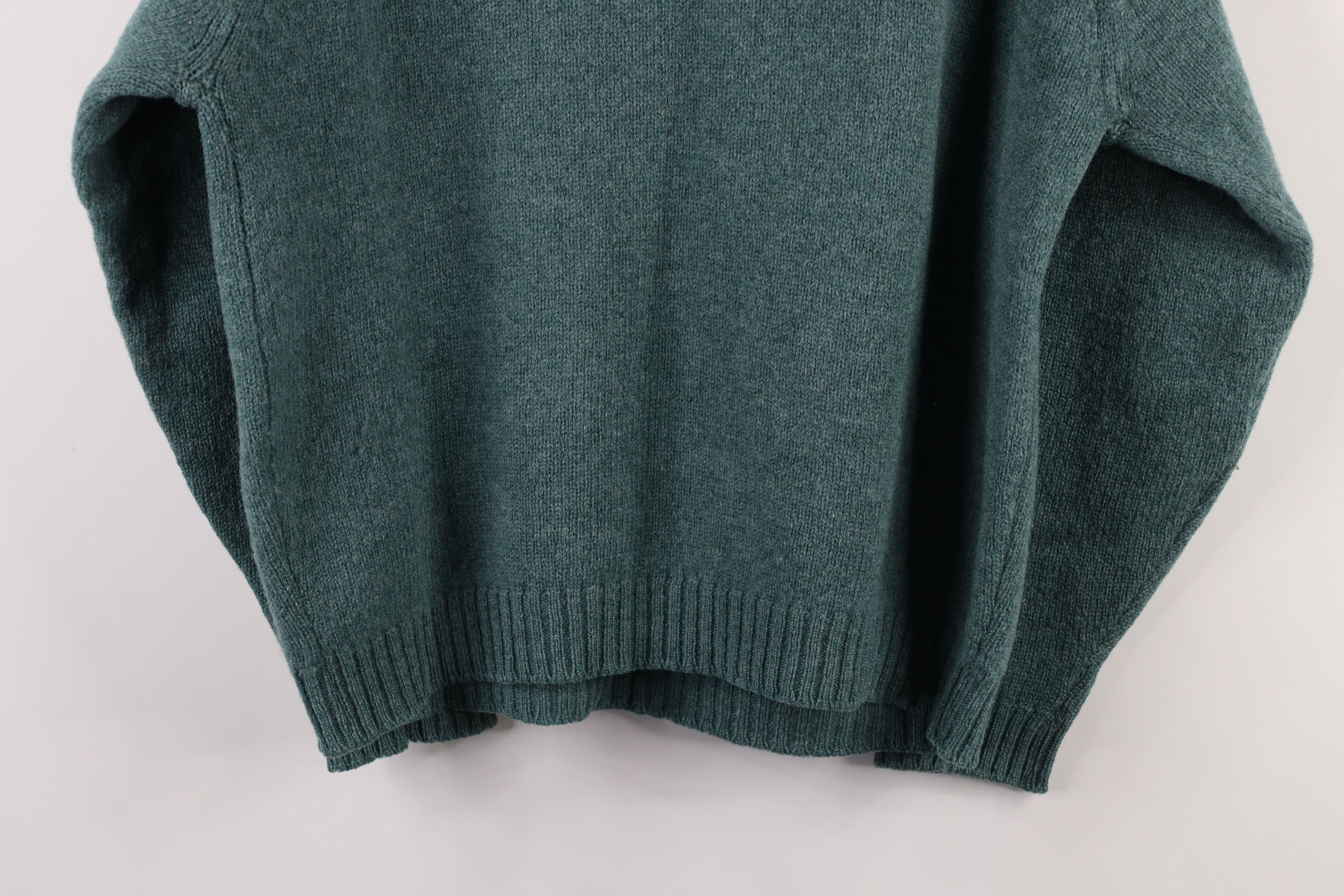L.L. Bean × Vintage Vintage 90s LL Bean Elbow Patch Wool Knit Sweater Green Size US M / EU 48-50 / 2 - 10 Thumbnail