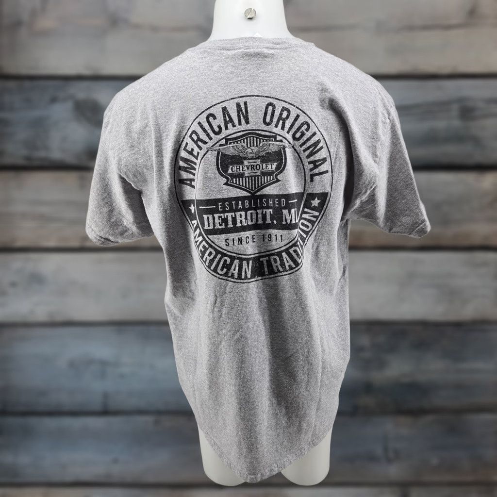 Gildan Chevy Racing Men's Graphic Tshirt Tee XL Gray Crew Neck Chevrolet Detroit Auto T-Shirt Size US XL / EU 56 / 4 - 1 Thumbnail