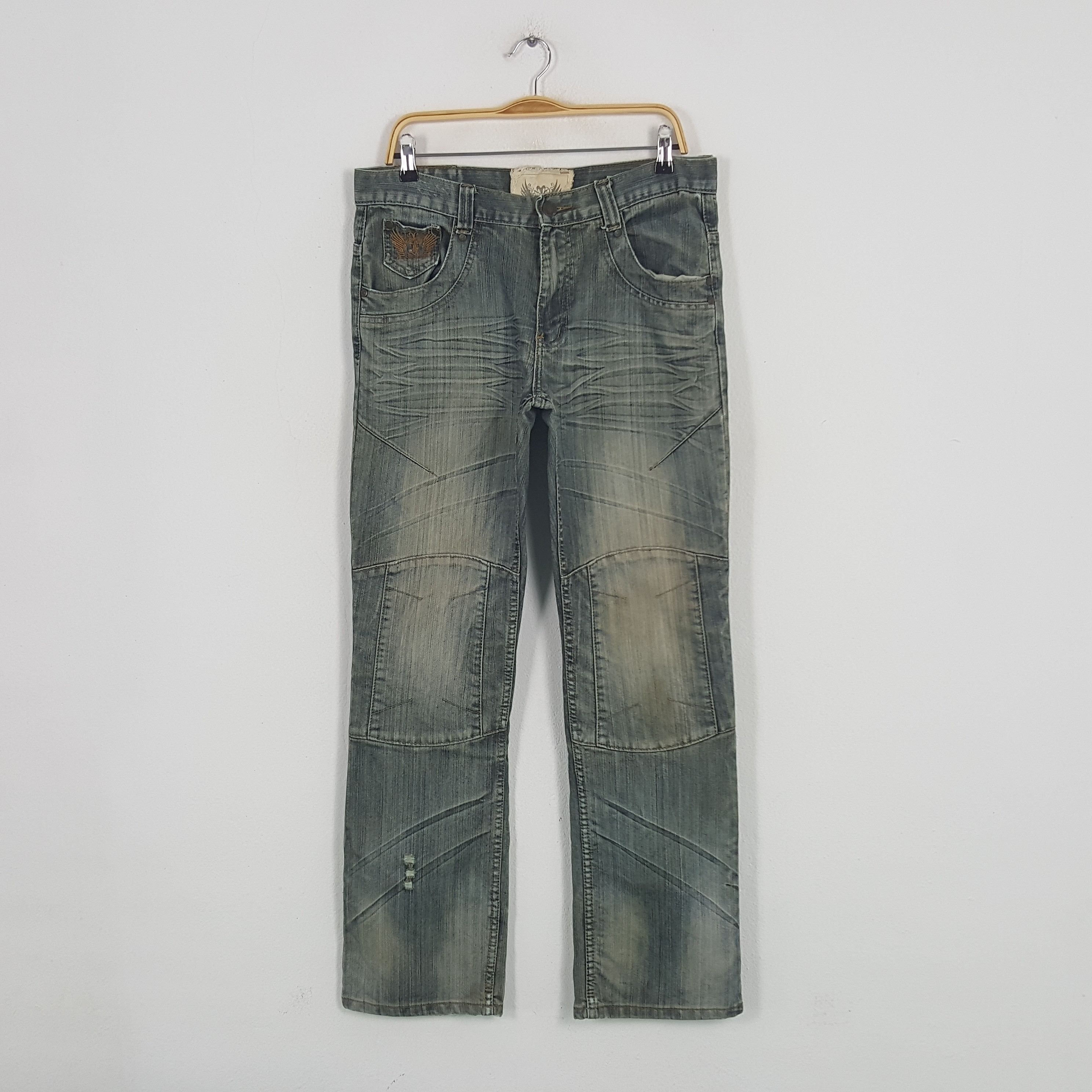 If Six Was Nine × Vintage Vintage Focus USA American Double Knee Bikers Denim Jeans Size US 32 / EU 48 - 1 Thumbnail