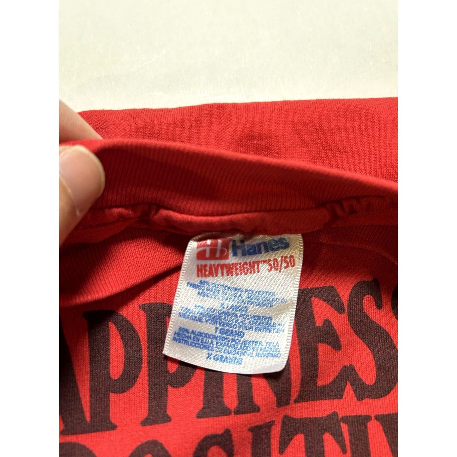 Hanes VINTAGE Happiness Is Positive Cash Flow Frederick R. Adler Boardroom Tee XL 90s Red Unisex Size US XL / EU 56 / 4 - 5 Thumbnail