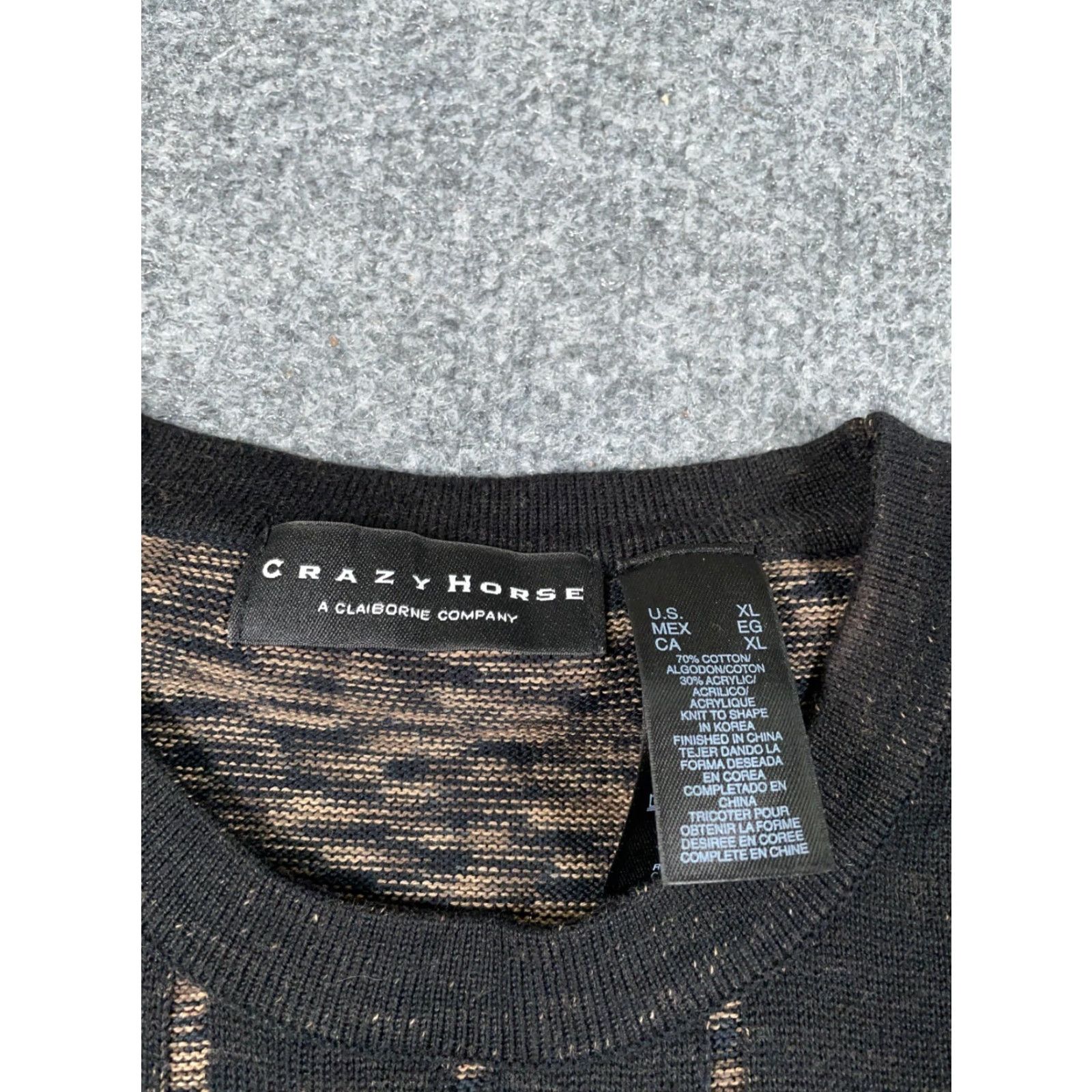Vintage Crazy Horse Retro Check Sweater Adult XL Brown Lightweight Knit 80s 90s Mens Size US XL / EU 56 / 4 - 3 Thumbnail