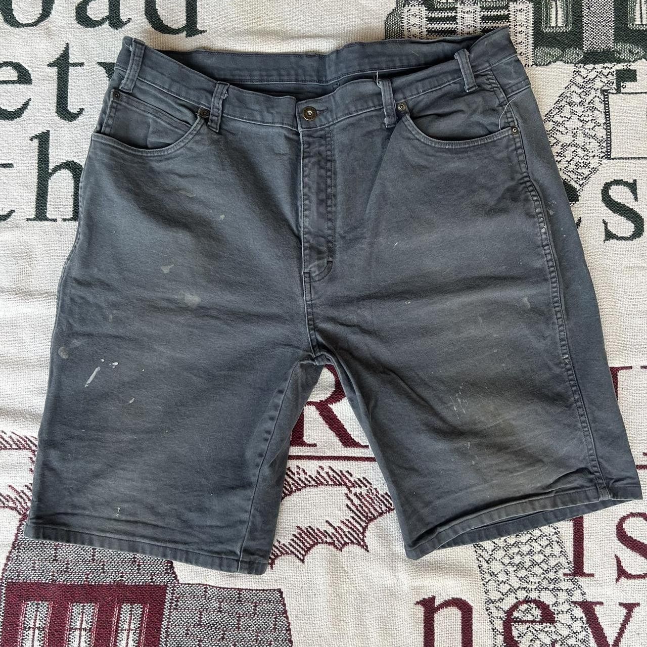 Vintage Crazy Vintage 2000s/Y2K Dark Navy Blue Faded Paint Splatter Skater Style Dickies Cargo Shorts Size US 40 / EU 56 - 1 Thumbnail
