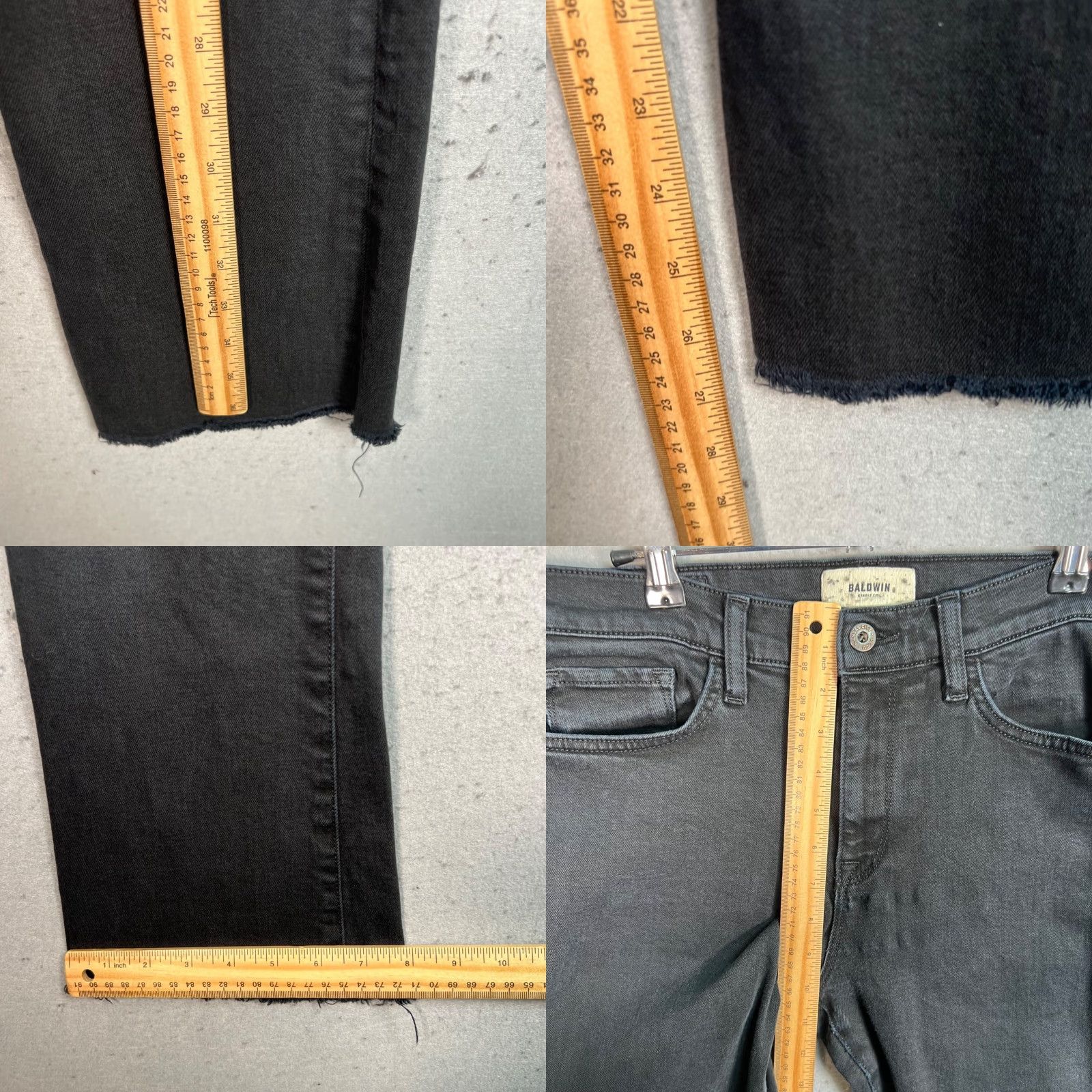 Vintage Baldwin Maxwell Jeans Womens 30 Mid Rise Cropped Flare Black Made In USA Size 30" / US 8 / IT 44 - 8 Thumbnail