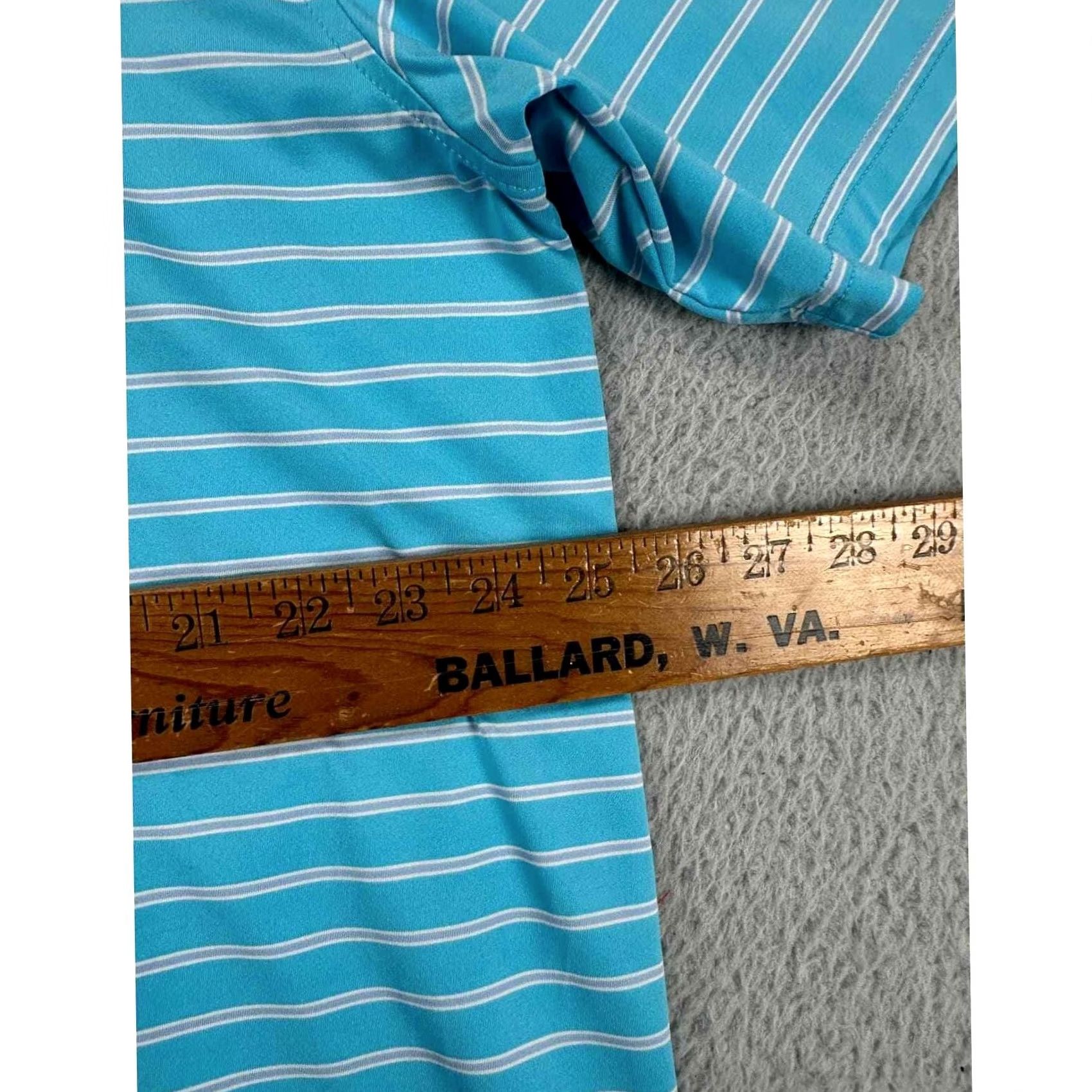 Peter Millar Peter Millar Summer Comfort Polo Shirt XL Blue Pinstripes Golf Logo Rugby Mens Short Sleeve Athletic Golfing Polo Size US XL / EU 56 / 4 - 7 Thumbnail