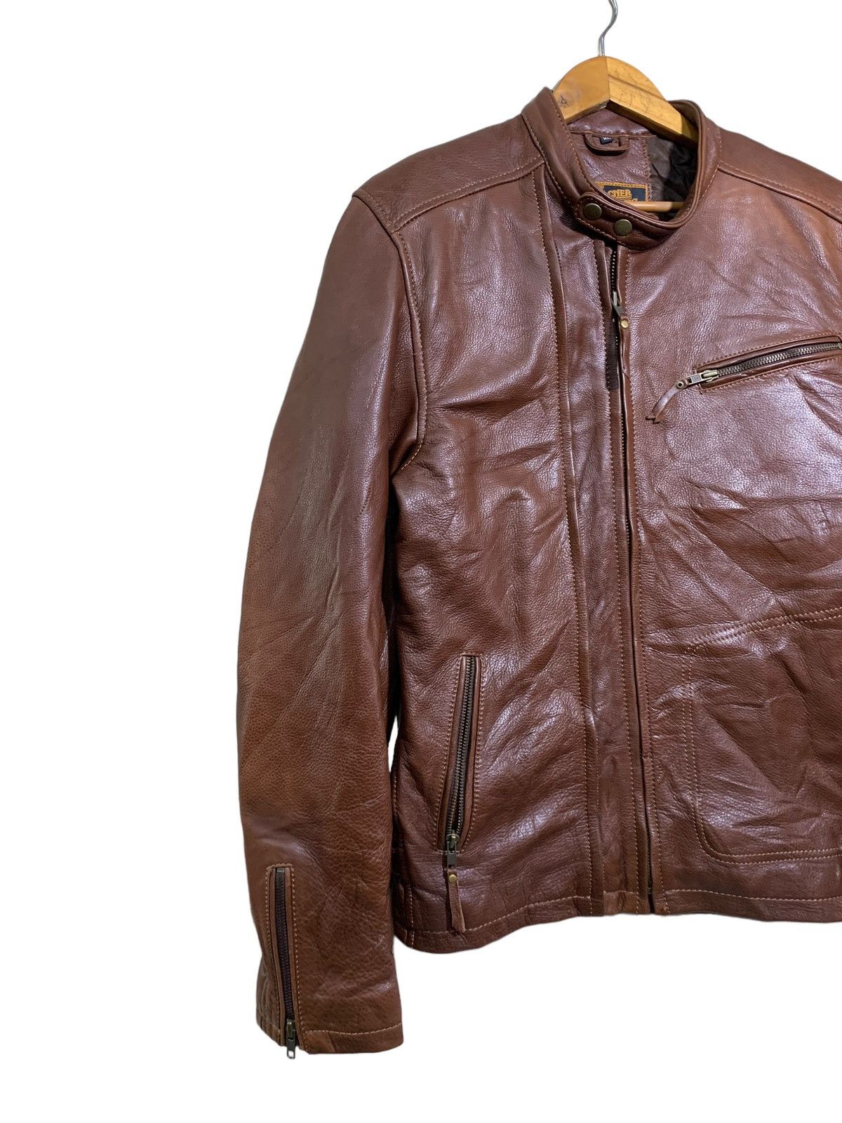 Genuine Leather 🔥DEGNER CLASSIC LEATHER CAFERACER BIKER JACKETS Size US XL / EU 56 / 4 - 2 Thumbnail