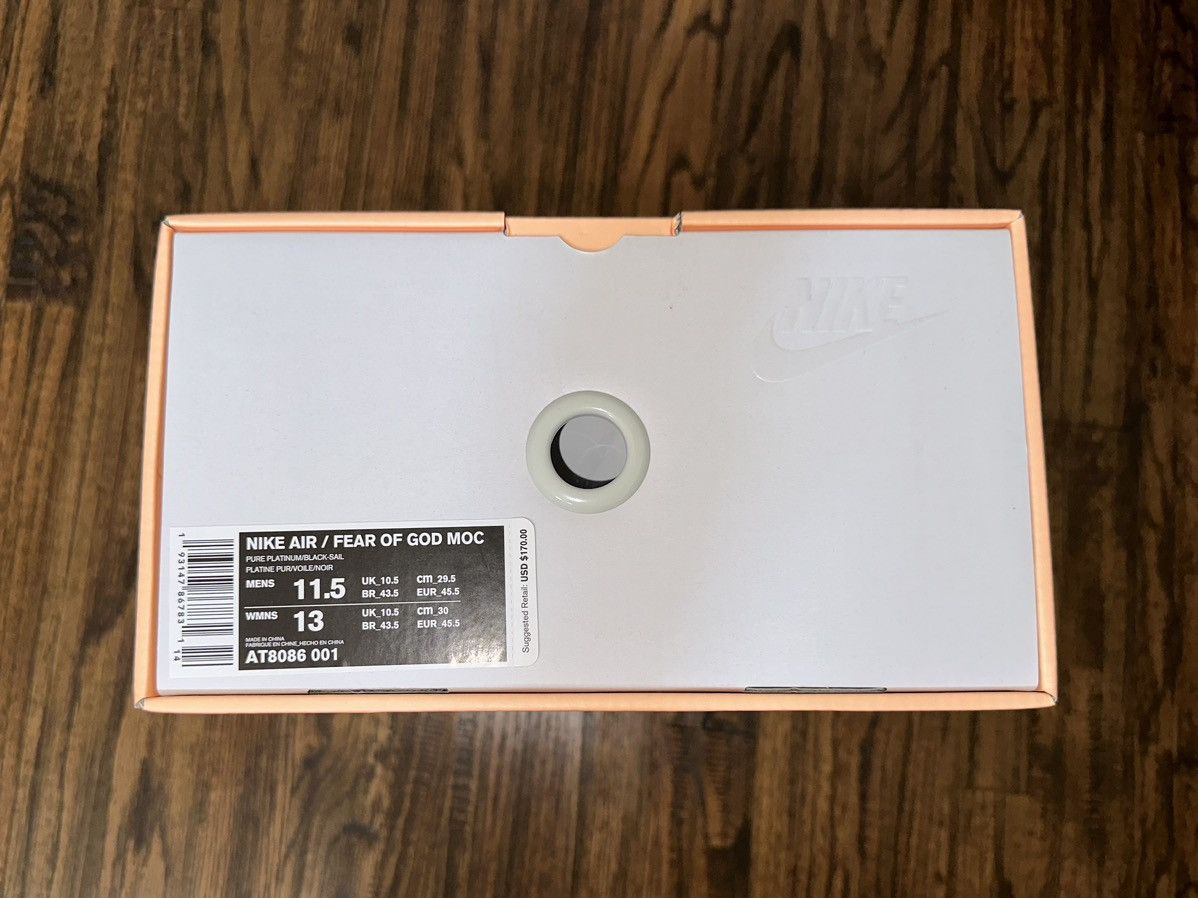 No Fear Nike Air Fear of God Moc Pure Platinum Lorenzo Shoes 11.5 Size US 11.5 / EU 44-45 - 7 Thumbnail