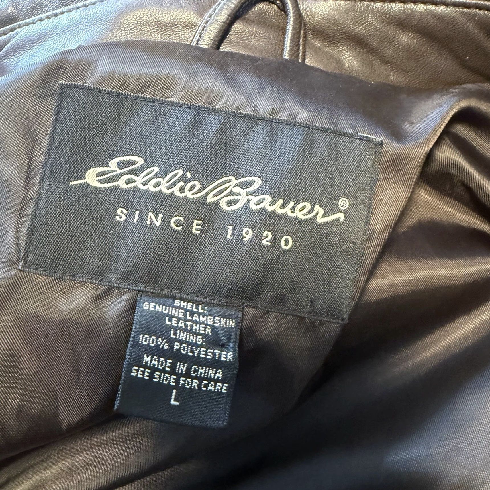 Eddie Bauer VINTAGE Eddie Bauer Leather Bomber Jacket Men's Large Dark Brown Lined Excellent Size US L / EU 52-54 / 3 - 4 Thumbnail
