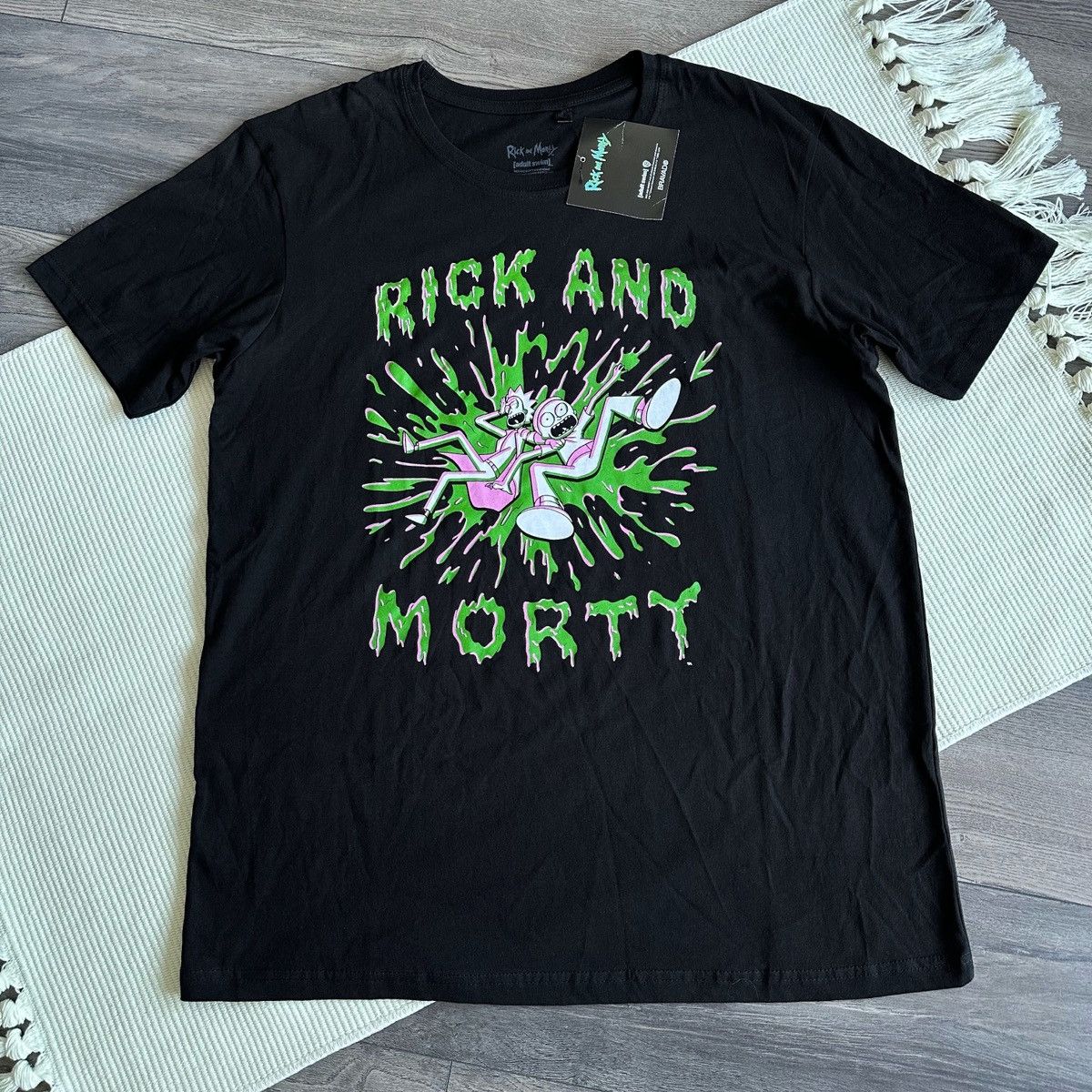 Other Rick and Morty Green Splat Graphic Black Tshirt by Rock Off Size US L / EU 52-54 / 3 - 1 Thumbnail